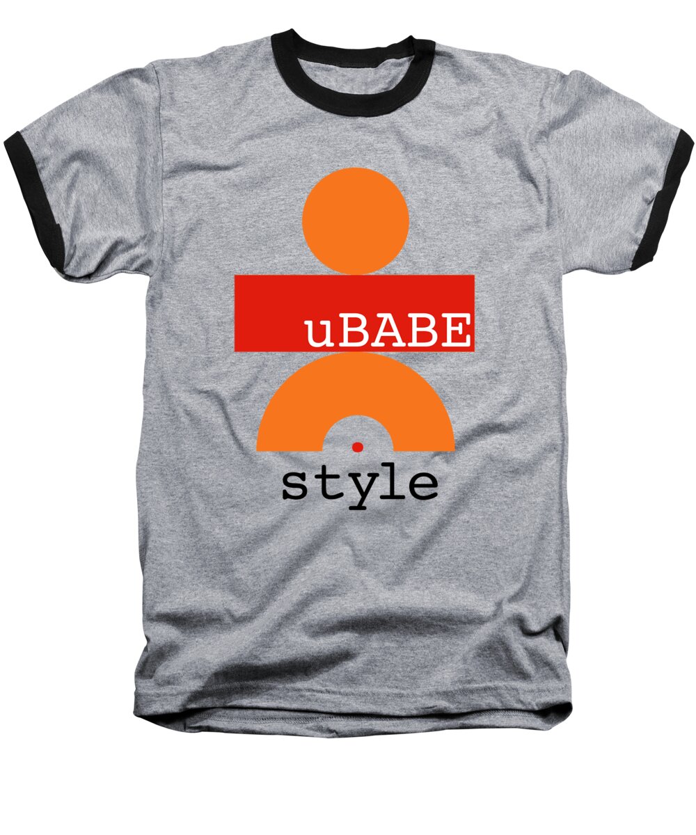 Yellow Baseball T-Shirt featuring the digital art Primitive Yellow by Ubabe Style