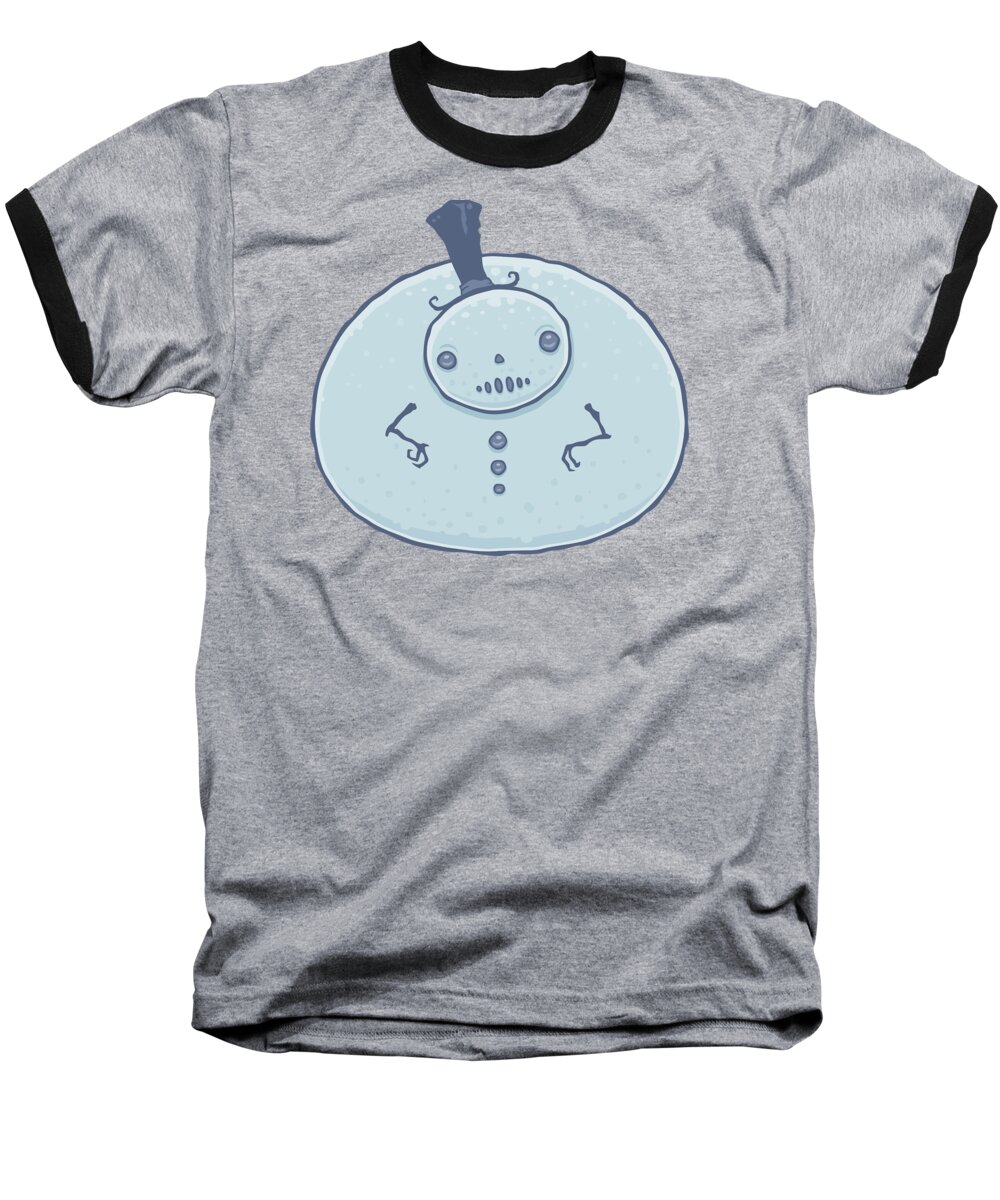 Snowman Baseball T-Shirt featuring the digital art Pudgy Snowman by John Schwegel
