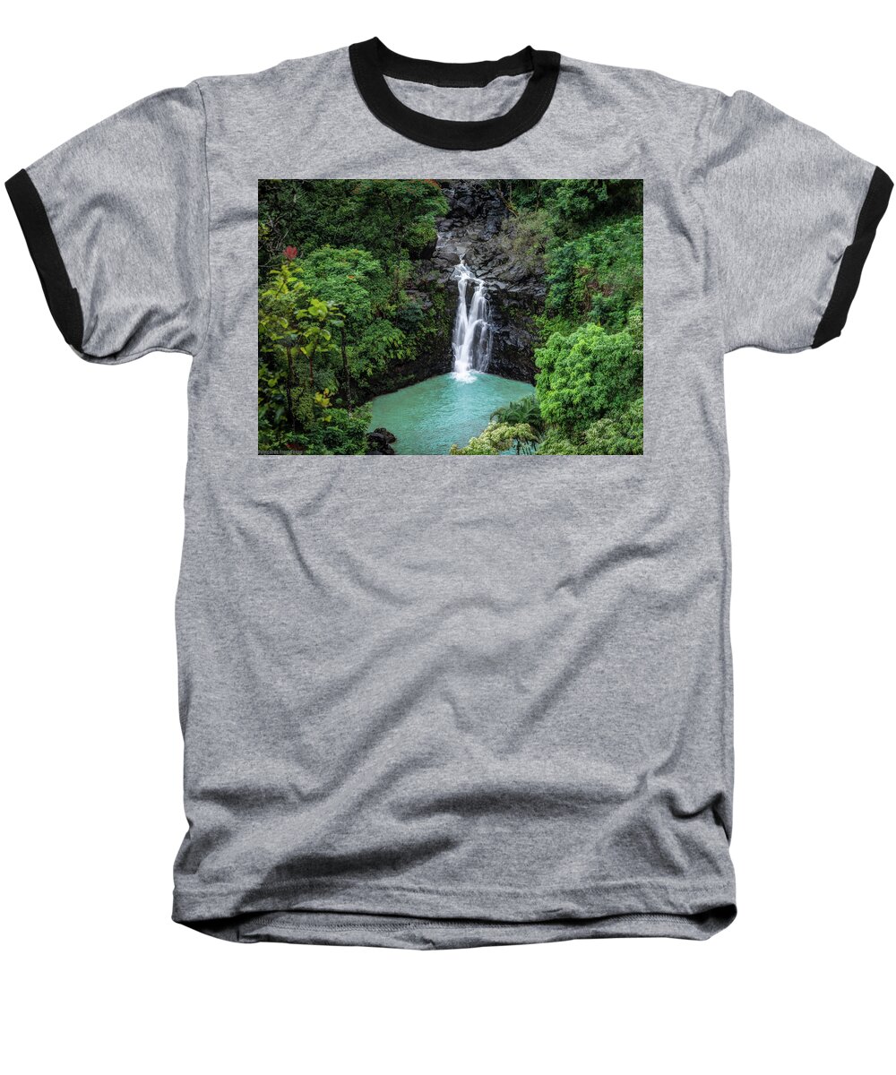 Hawaii Baseball T-Shirt featuring the photograph Puohokamoa Falls by G Lamar Yancy