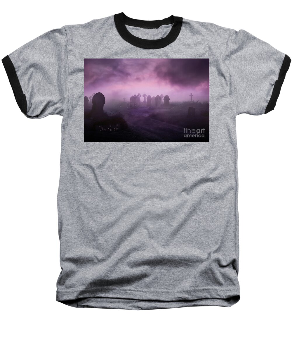Rave In The Grave Baseball T-Shirt featuring the photograph Rave in the Grave by Terri Waters