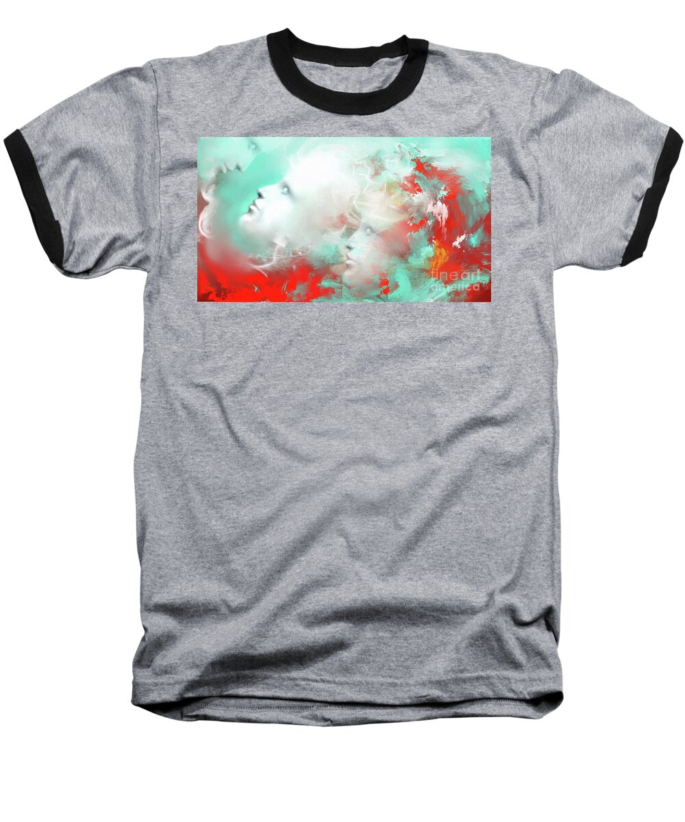  Baseball T-Shirt featuring the painting Reconnect by Artificium -