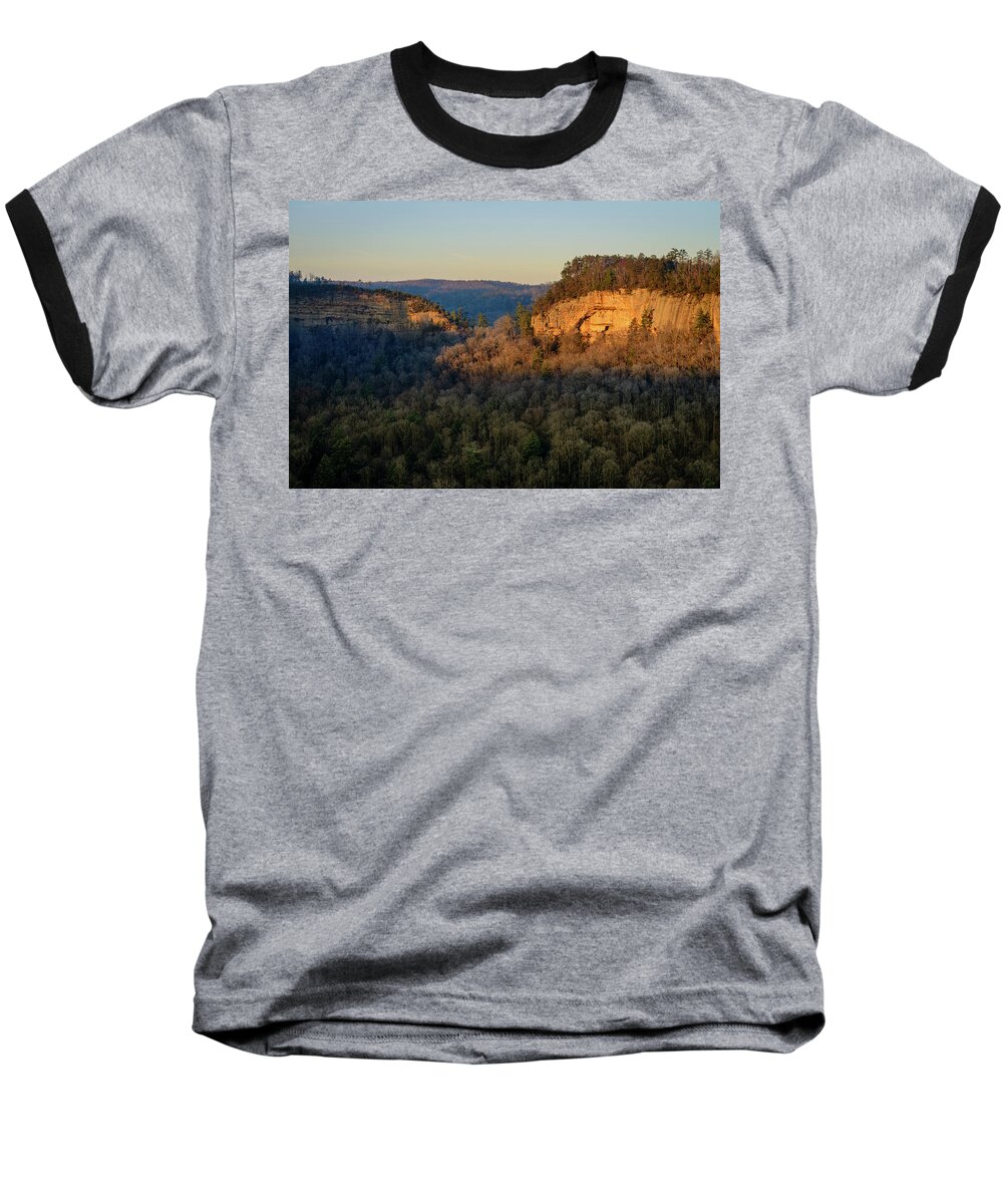 Chimney Top Rock Baseball T-Shirt featuring the photograph Revenuer's Rock by Michael Scott