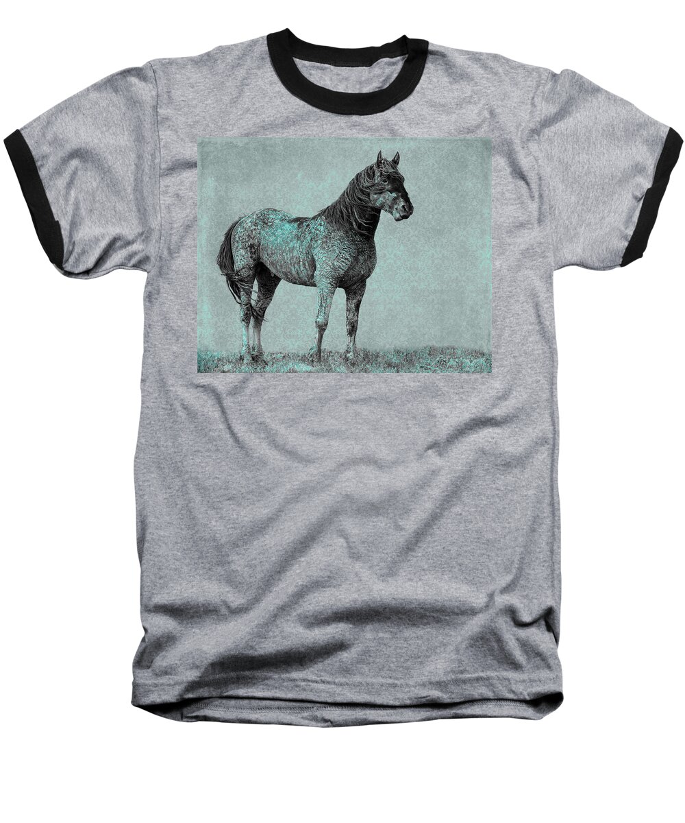 Wild Horses Baseball T-Shirt featuring the photograph Rhapsody in Blue by Mary Hone