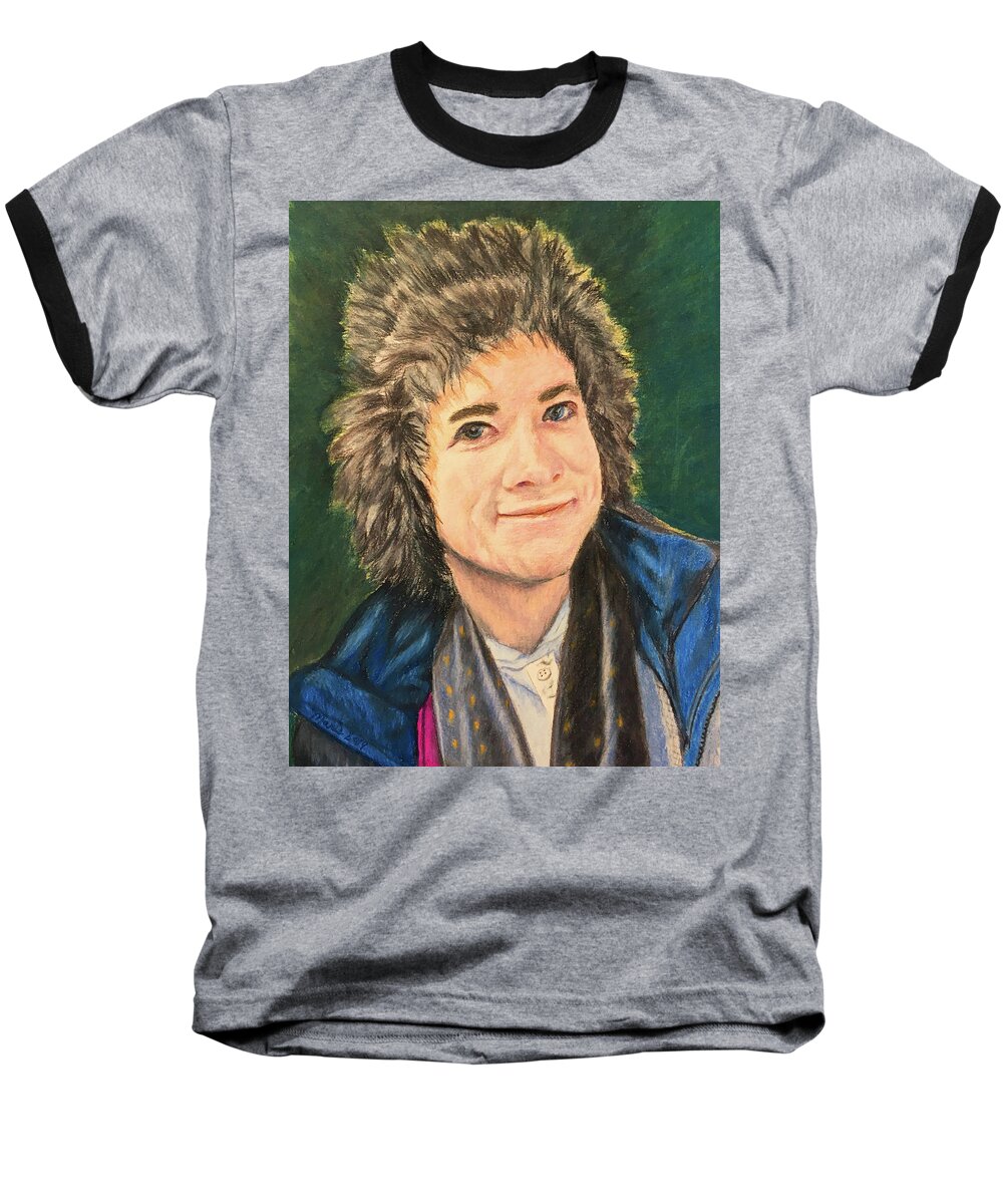 Portrait Baseball T-Shirt featuring the painting Riley by Maris Sherwood