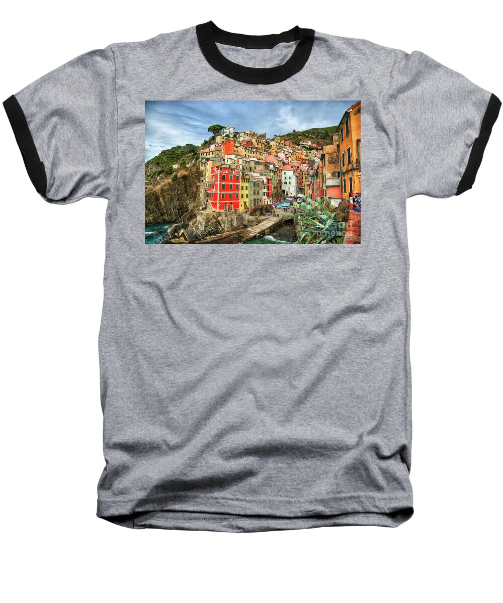 Historic Baseball T-Shirt featuring the photograph Riomaggiore Cinque Terre by Wayne Moran