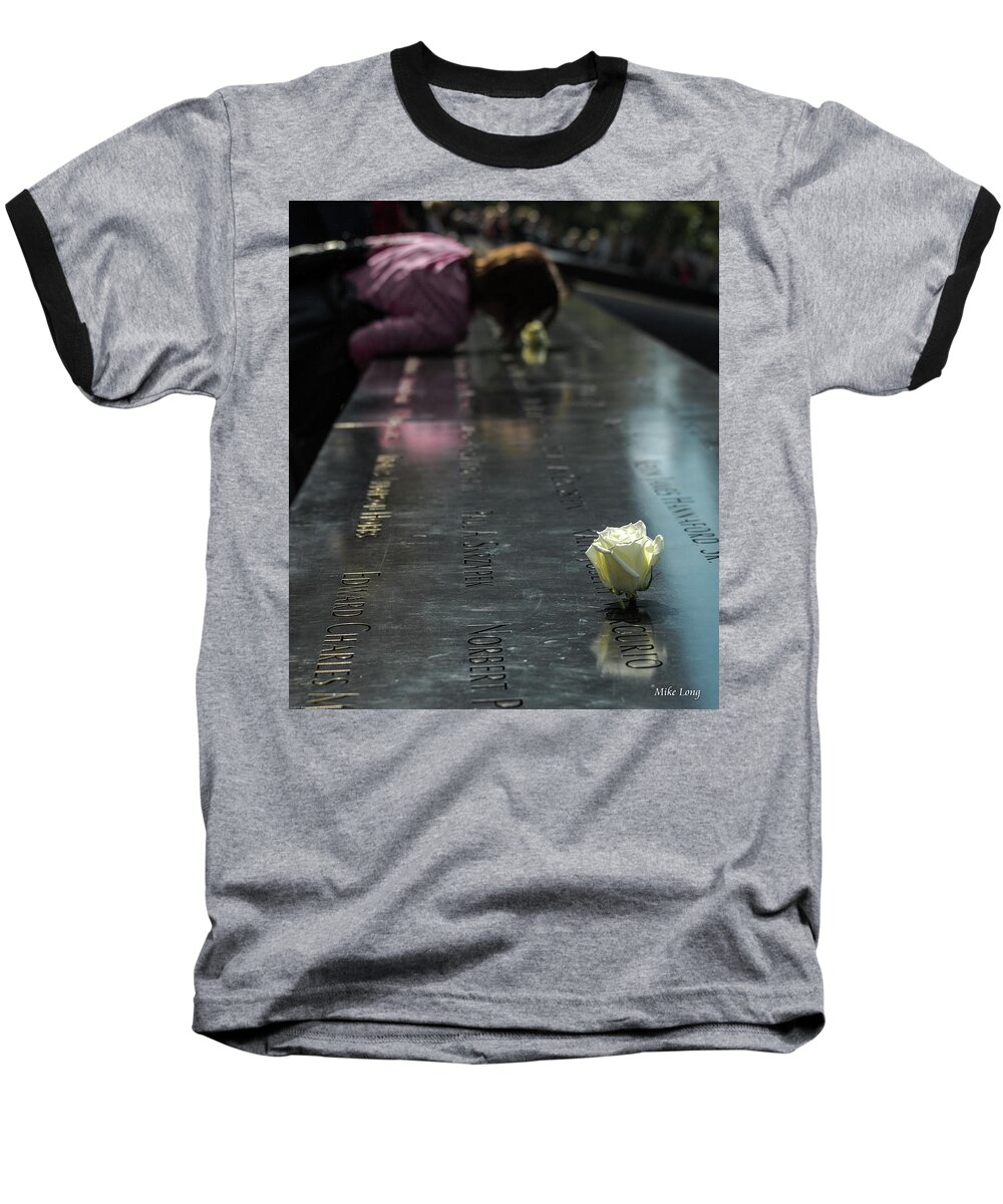 9/11 Baseball T-Shirt featuring the photograph R. I. P. Sweet Brother by Mike Long