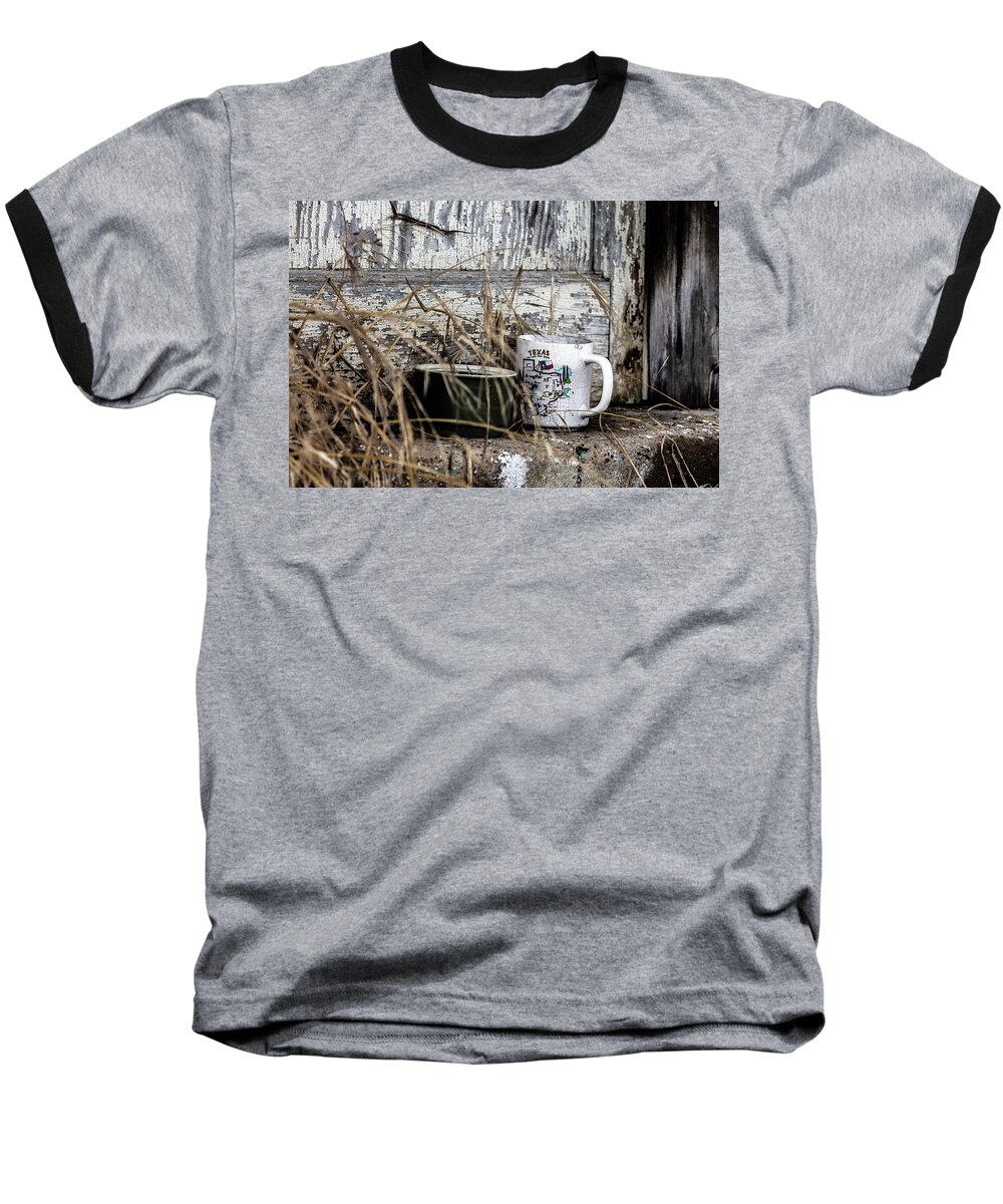 Photo Baseball T-Shirt featuring the photograph Road side coffee by Jason Hughes