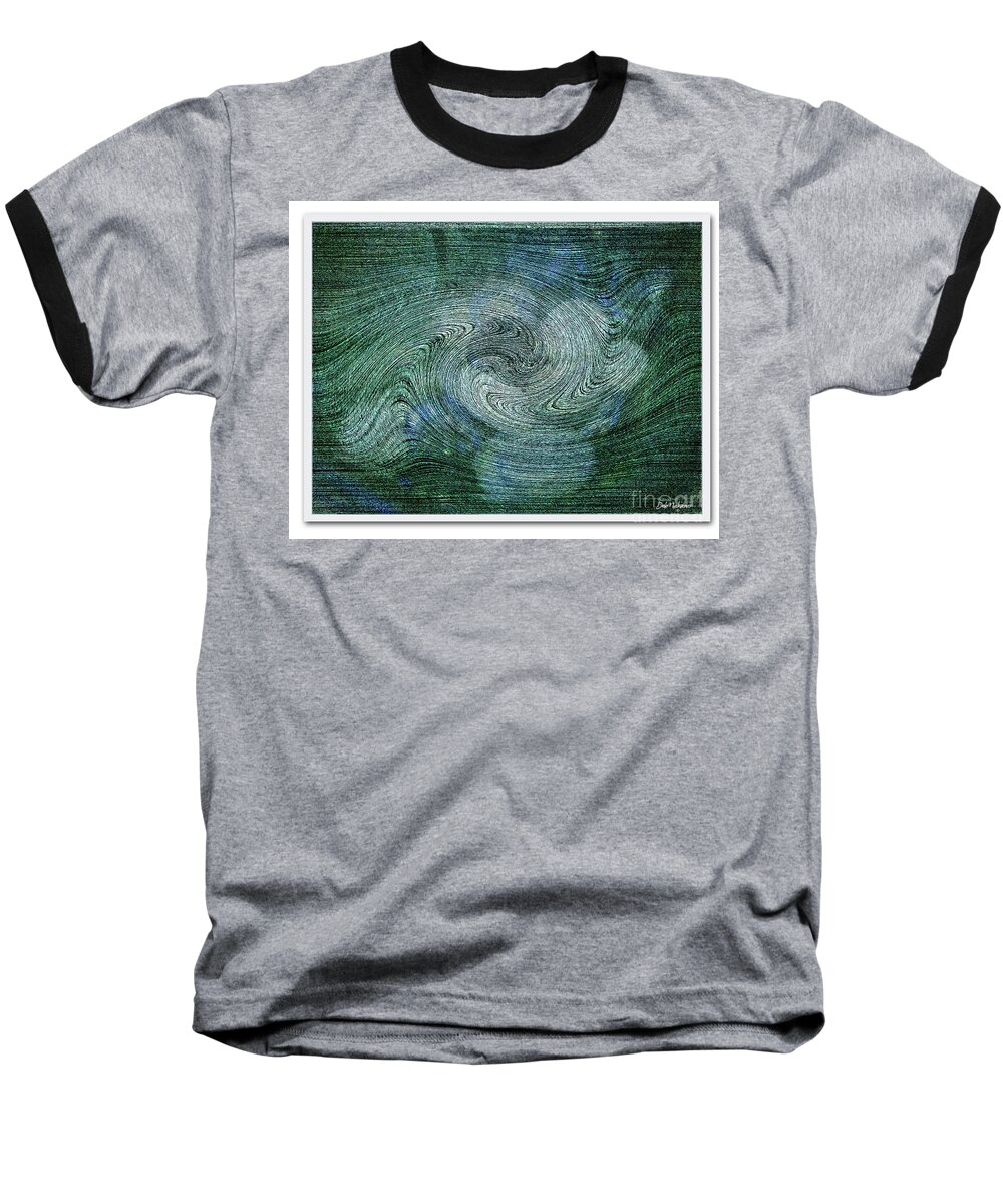 Blue Baseball T-Shirt featuring the digital art Rocks in the stream by Deb Nakano