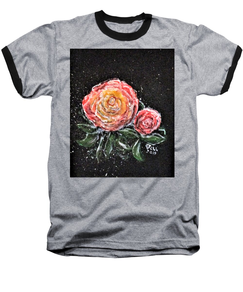 Flowers Baseball T-Shirt featuring the painting Rose In Light by Clyde J Kell