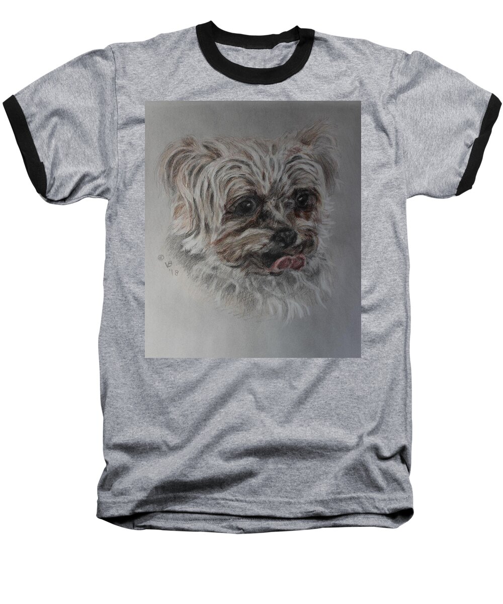 Yorkshire Terrier Baseball T-Shirt featuring the painting Rosie by Vera Smith