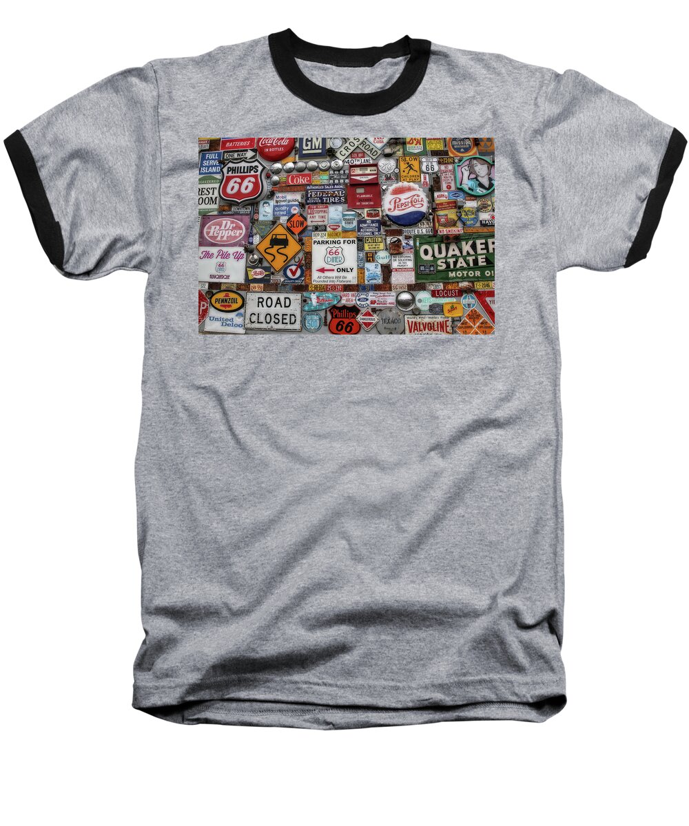 Route 66 Baseball T-Shirt featuring the photograph Route 66 Signs by Lynn Sprowl
