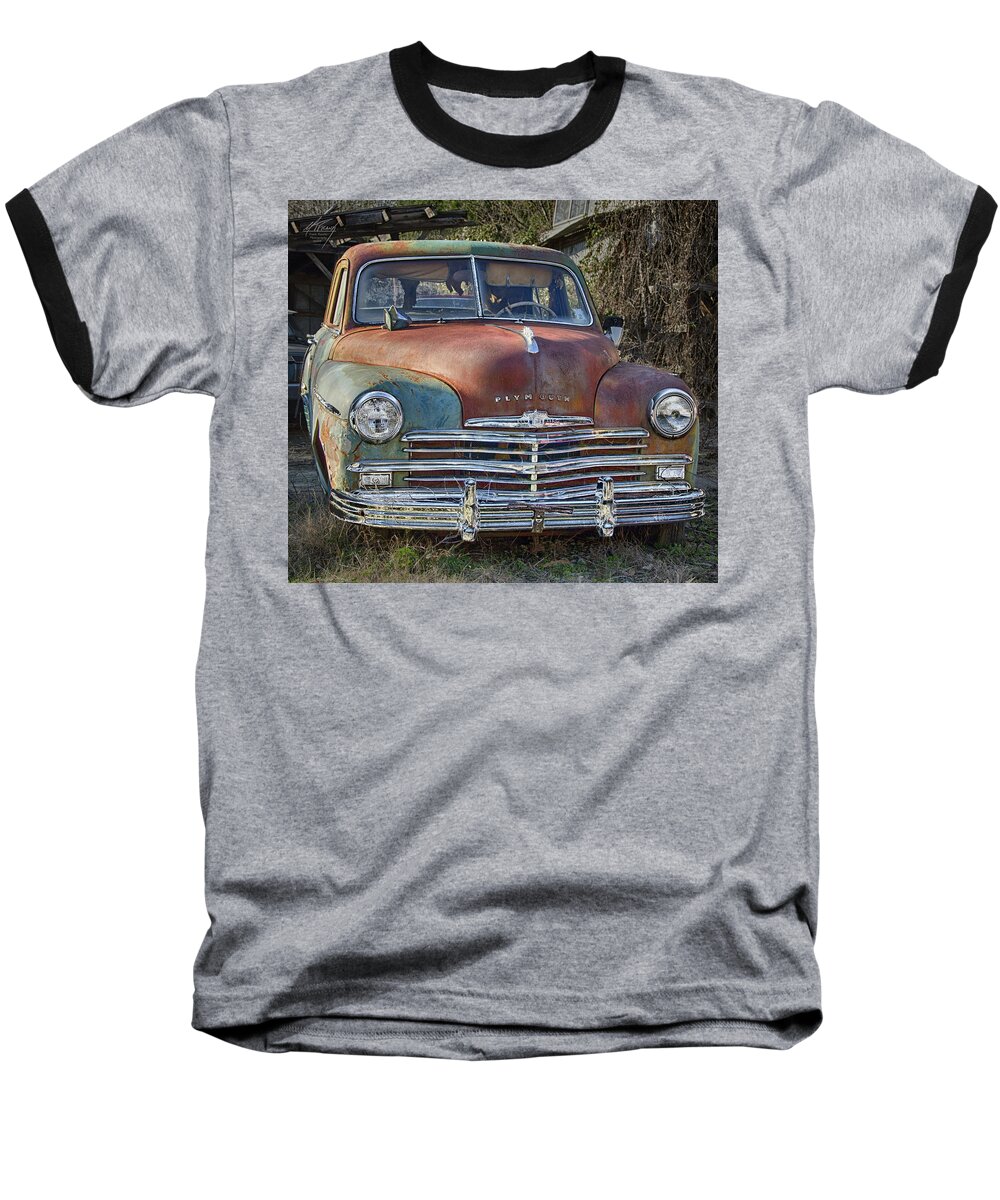 Automotive Baseball T-Shirt featuring the photograph Rusty Gold by Michael Frank
