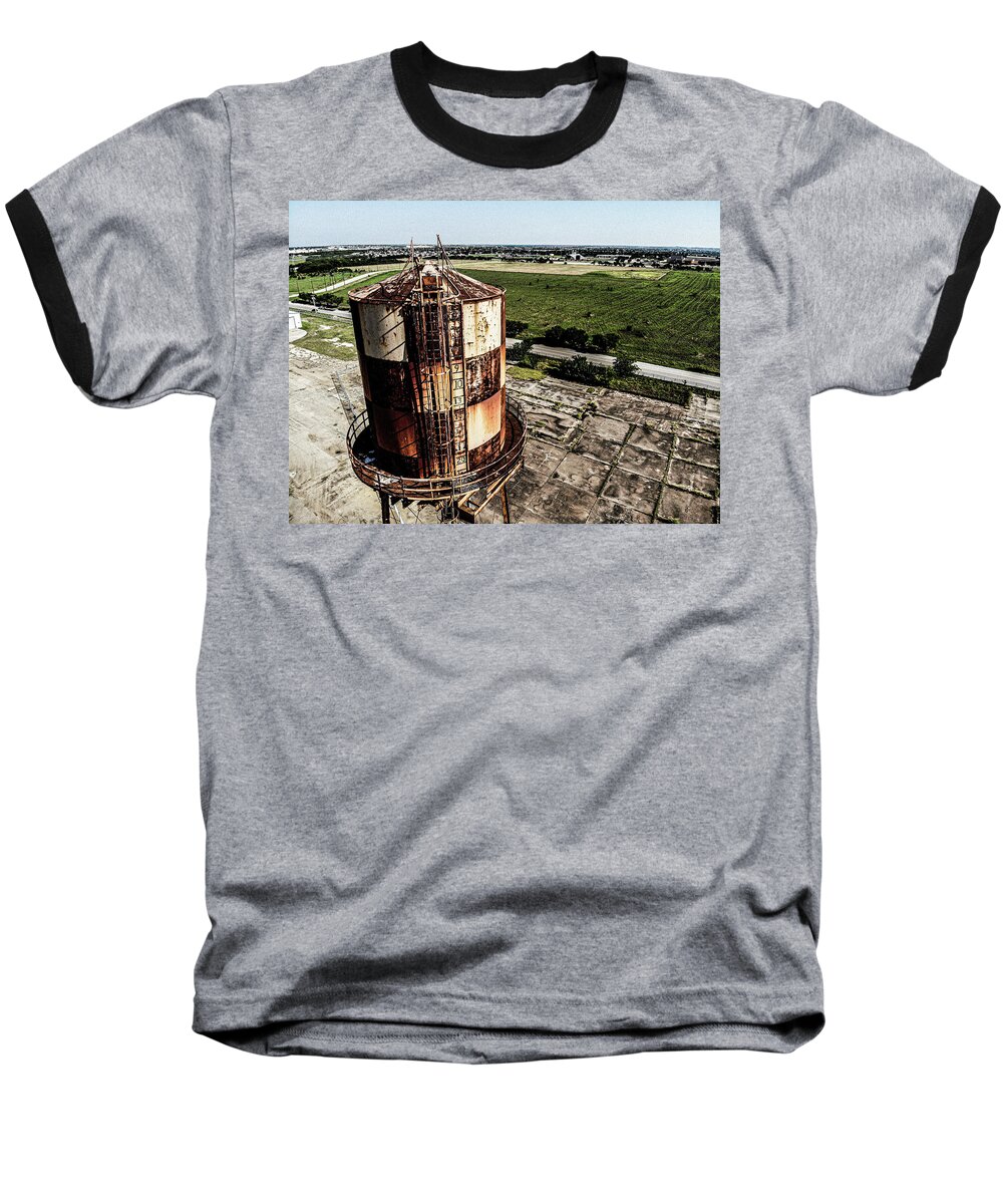 Water Tower Baseball T-Shirt featuring the photograph Rusty Water Tower by Tim Kuret