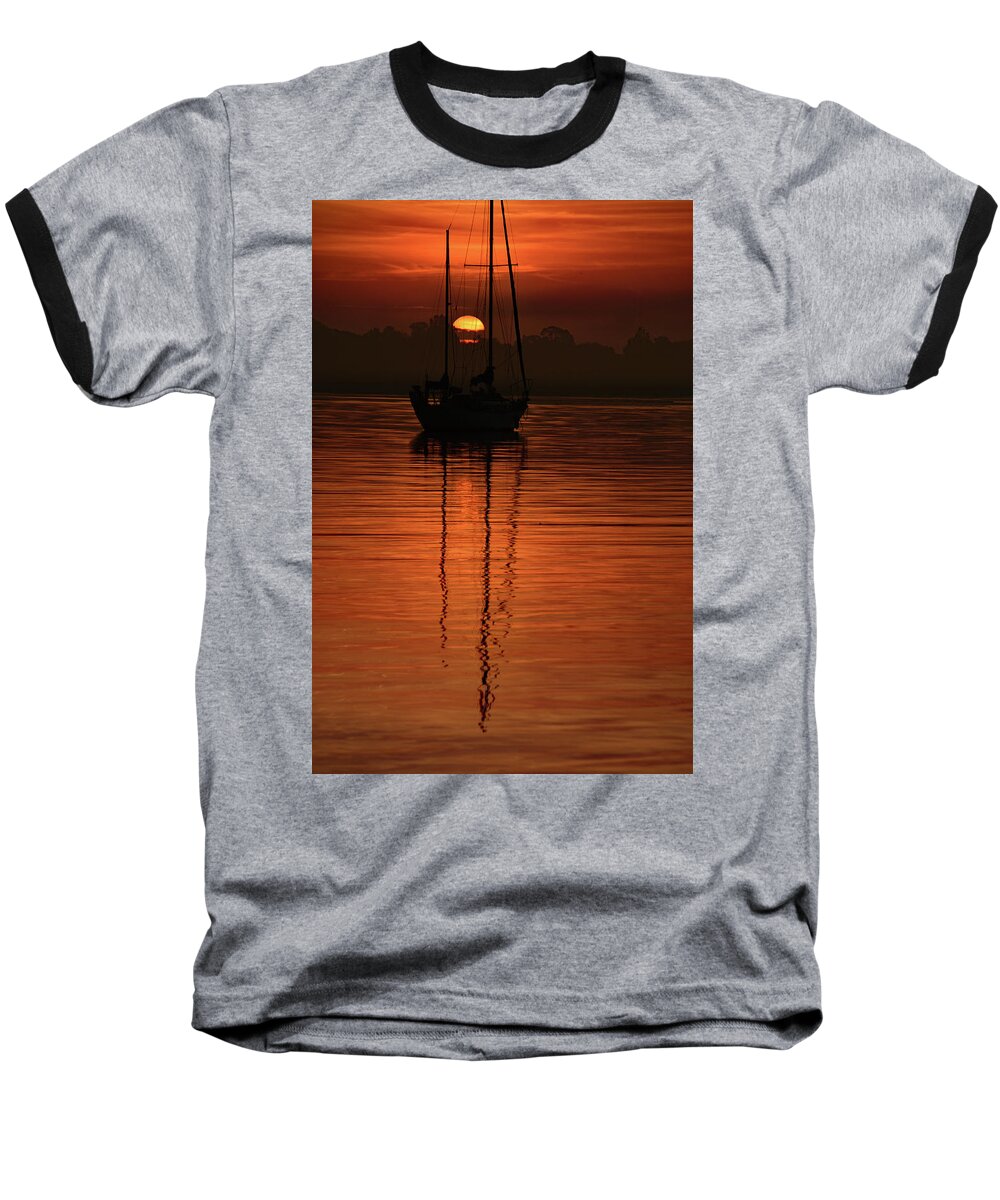 Indian River Baseball T-Shirt featuring the photograph Sailor's Sunrise by Ben Prepelka