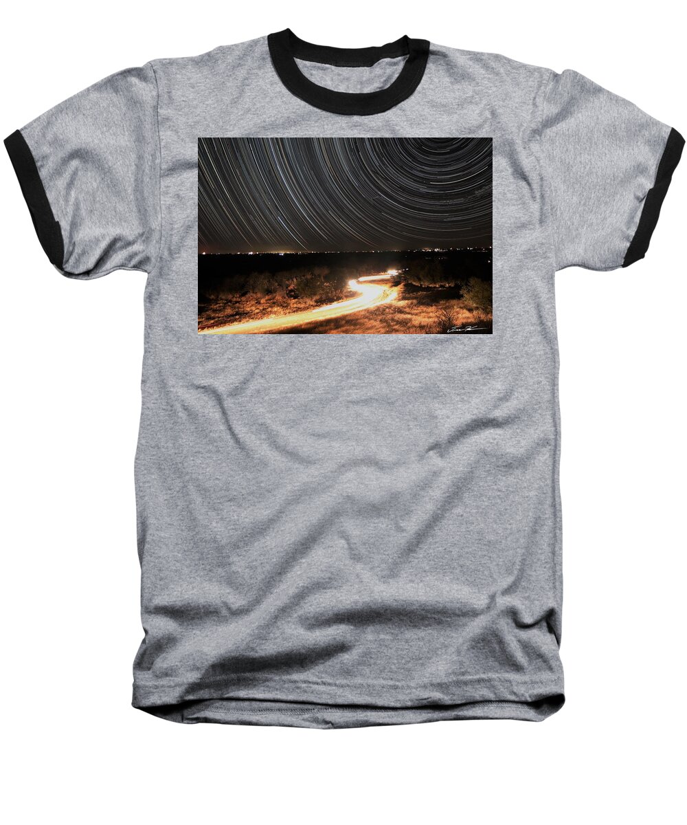 Star Trails Baseball T-Shirt featuring the photograph Schism by Tim Kuret