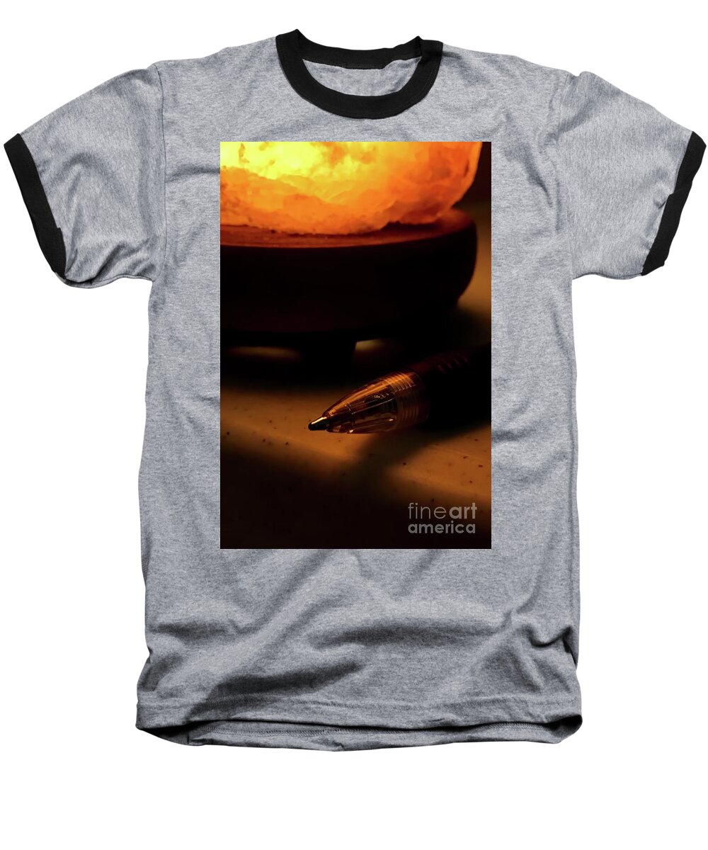 Writer Baseball T-Shirt featuring the digital art Scribe By Night by Margie Chapman