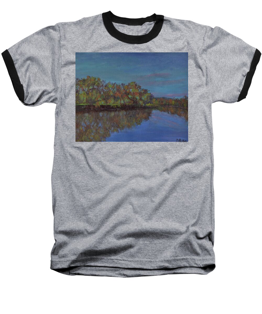 New Paltz Baseball T-Shirt featuring the painting Serenity by Beth Riso