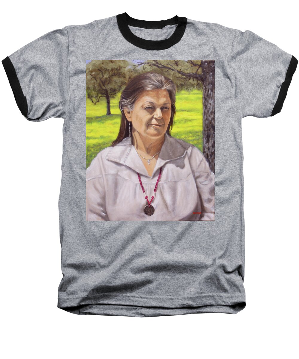 Portrait Baseball T-Shirt featuring the painting Sky by Todd Cooper