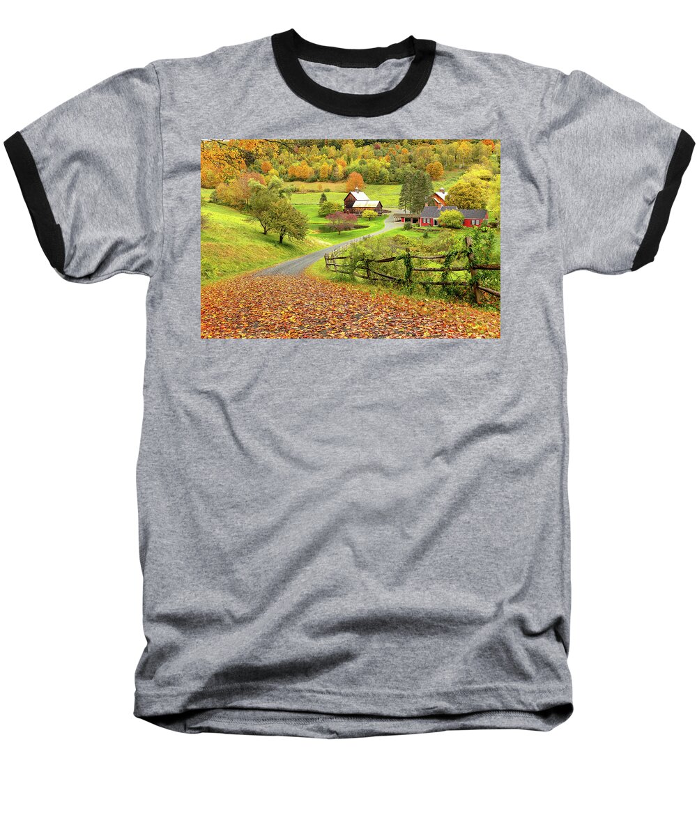 Farm Baseball T-Shirt featuring the photograph Sleepy Hollow Farm in Autumn by Rod Best