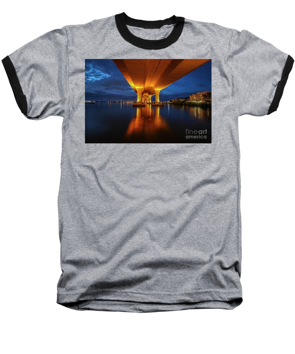Bridge Baseball T-Shirt featuring the photograph Smudged Reflection by Tom Claud