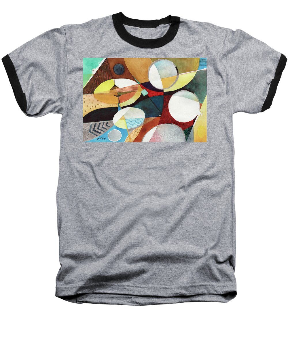 Drums Baseball T-Shirt featuring the painting Snare and Hi-Hat by David Ralph