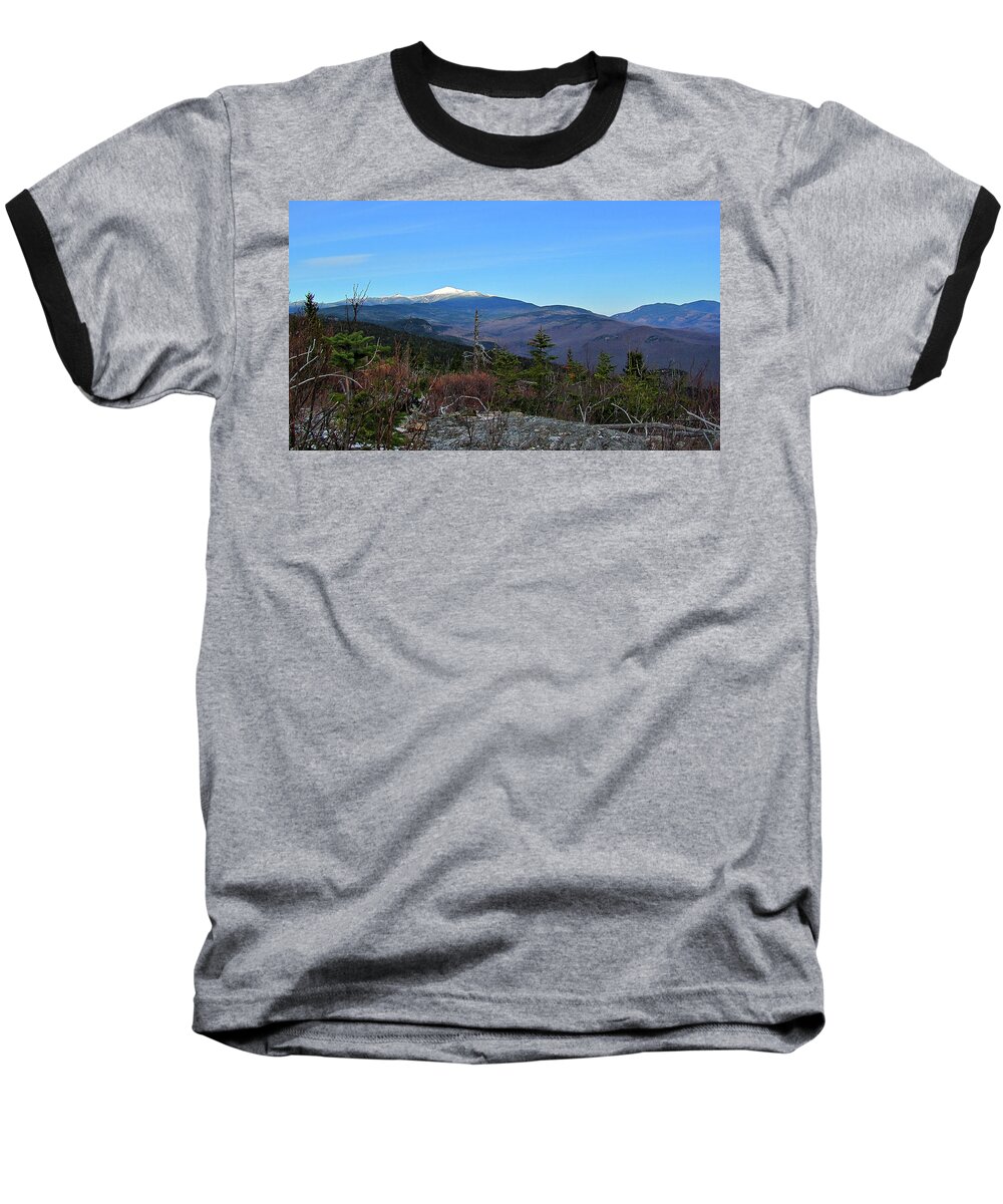Mt Washington Baseball T-Shirt featuring the photograph Snowcapped Mt Washinton by Rockybranch Dreams
