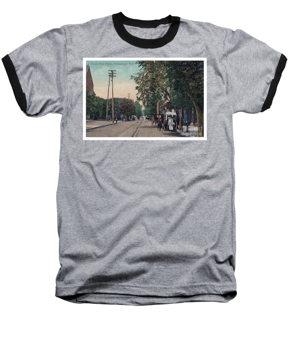 Phillipsburg Baseball T-Shirt featuring the photograph South Main Street Phillipsburg N J by Mark Miller