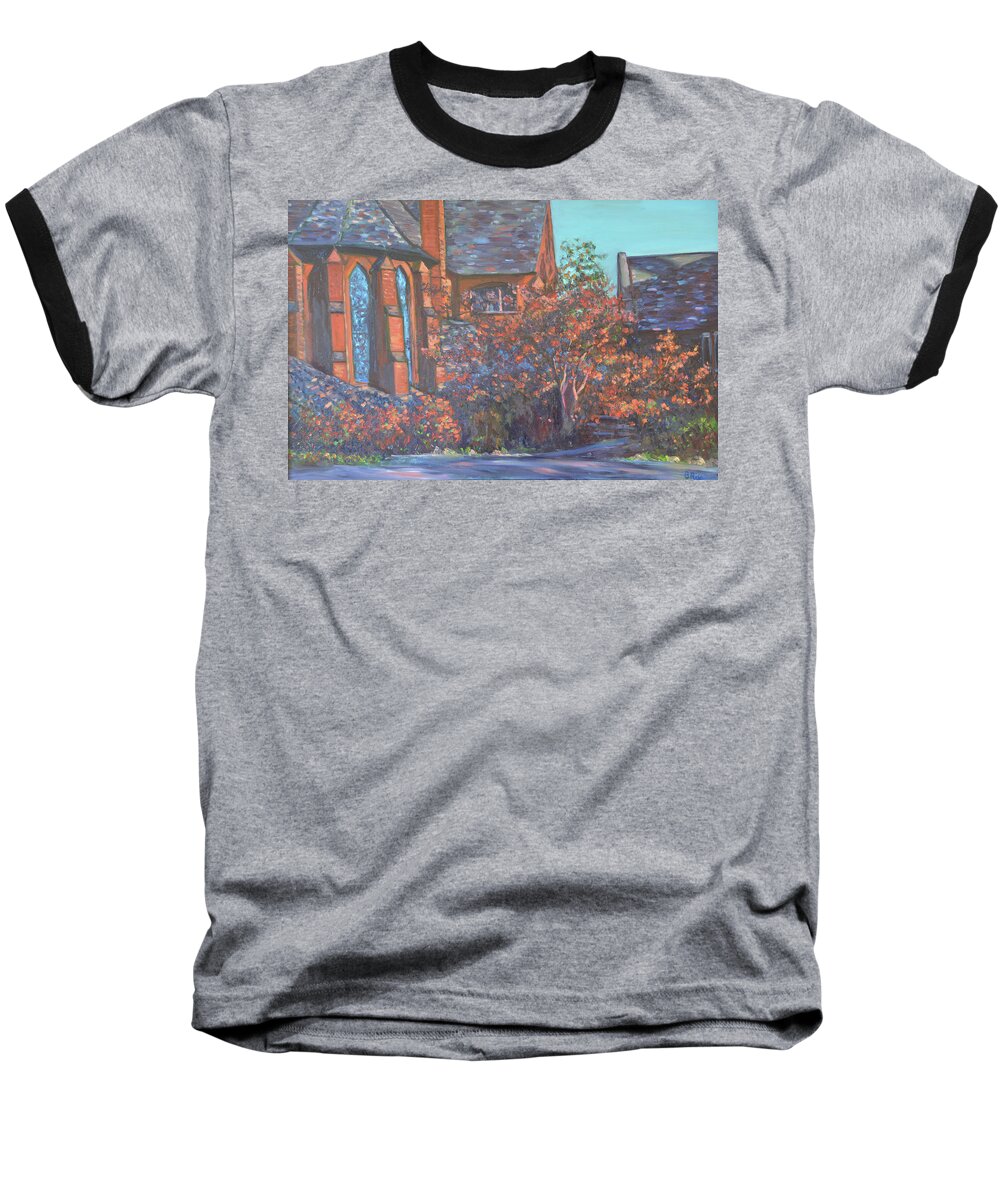 St. Anns Church Baseball T-Shirt featuring the painting St. Anns Church by Beth Riso
