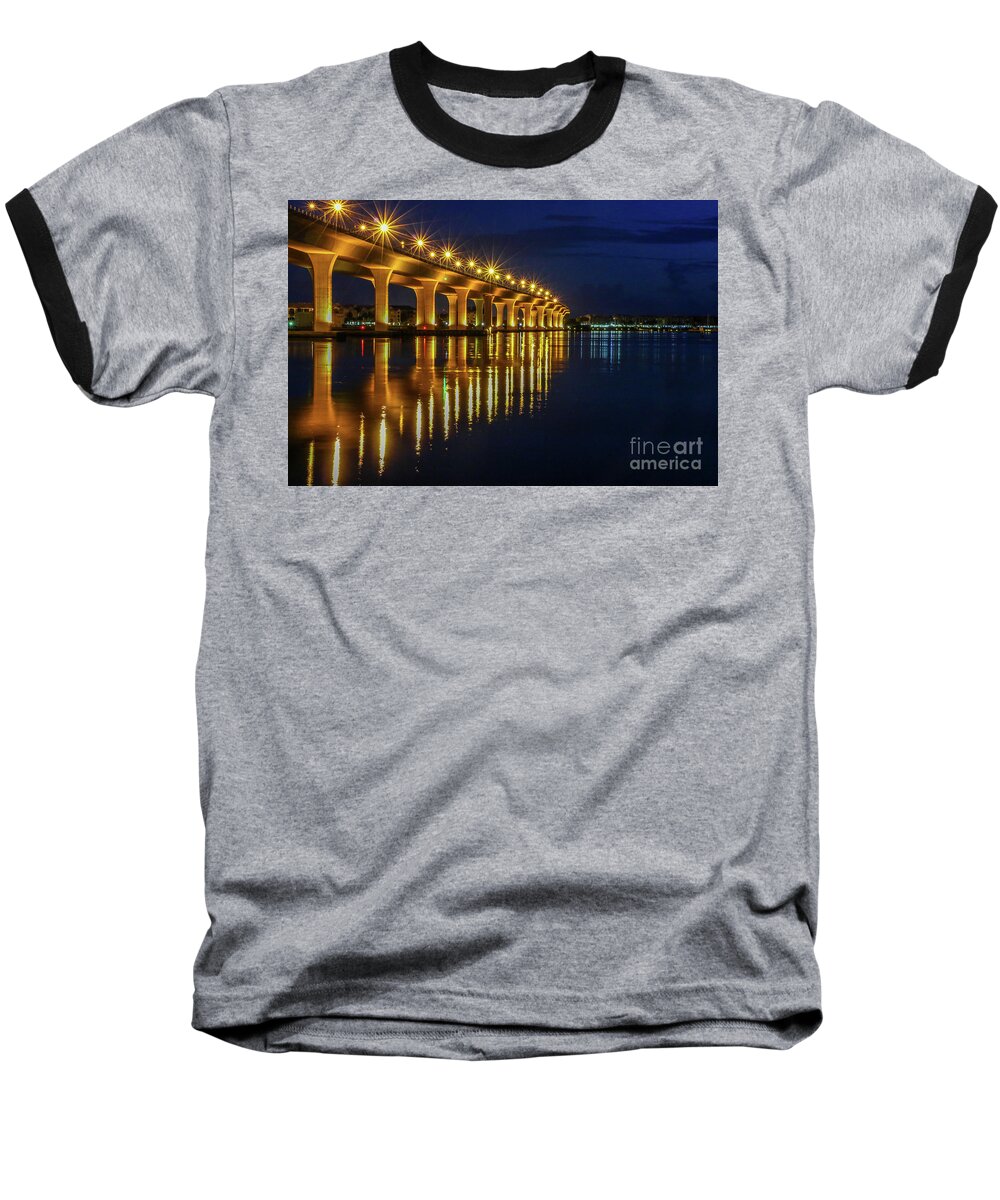 Bridge Baseball T-Shirt featuring the photograph Starburst Bridge Reflection by Tom Claud