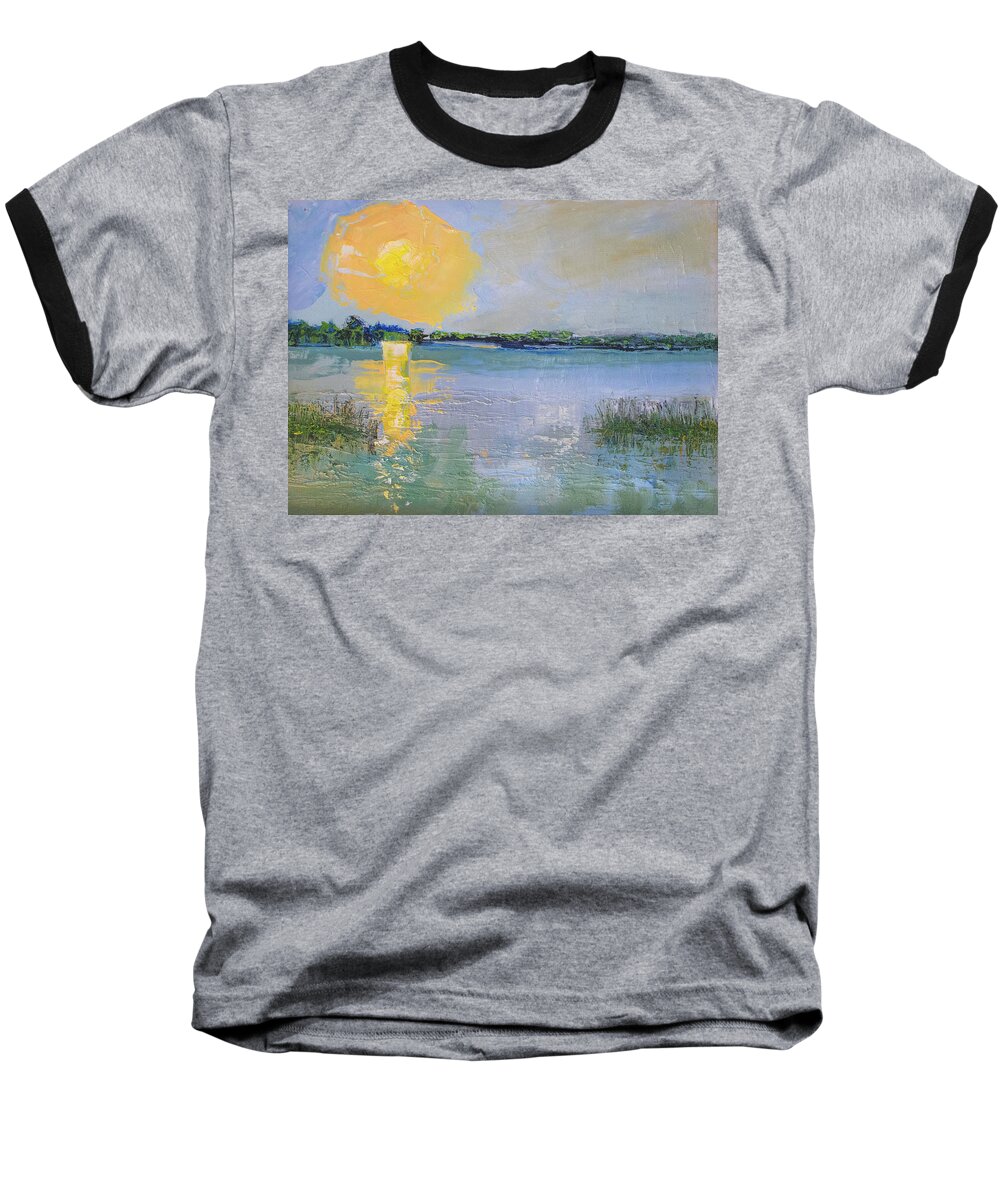 Oils Baseball T-Shirt featuring the painting Sun Sparkles by TWard