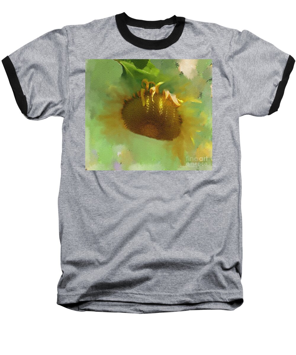 Sunflower Baseball T-Shirt featuring the digital art Sunflower by Kathie Chicoine