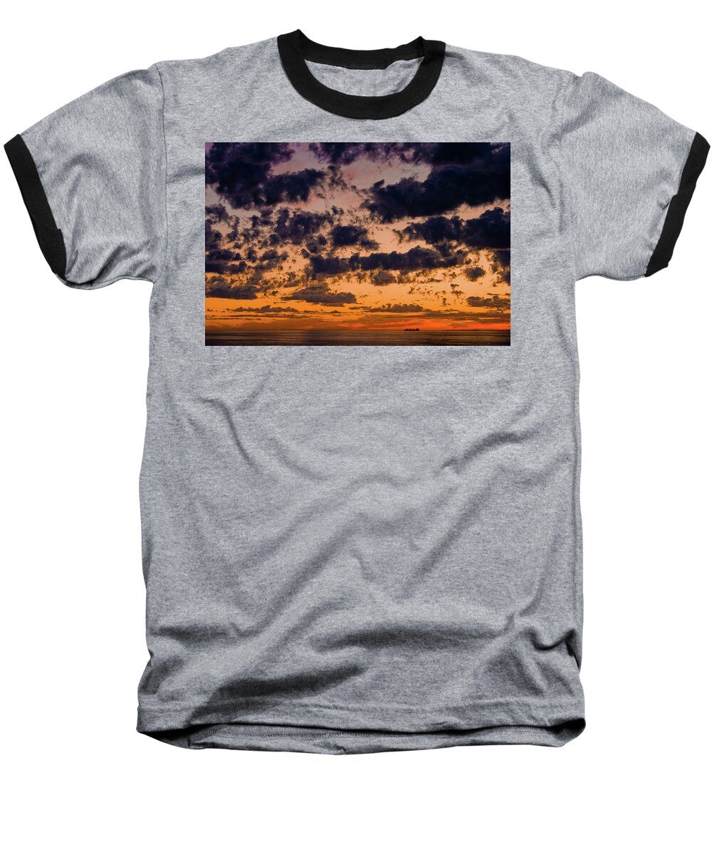 Australia Baseball T-Shirt featuring the painting Sunset over the Indian Ocean by Jeremy Holton