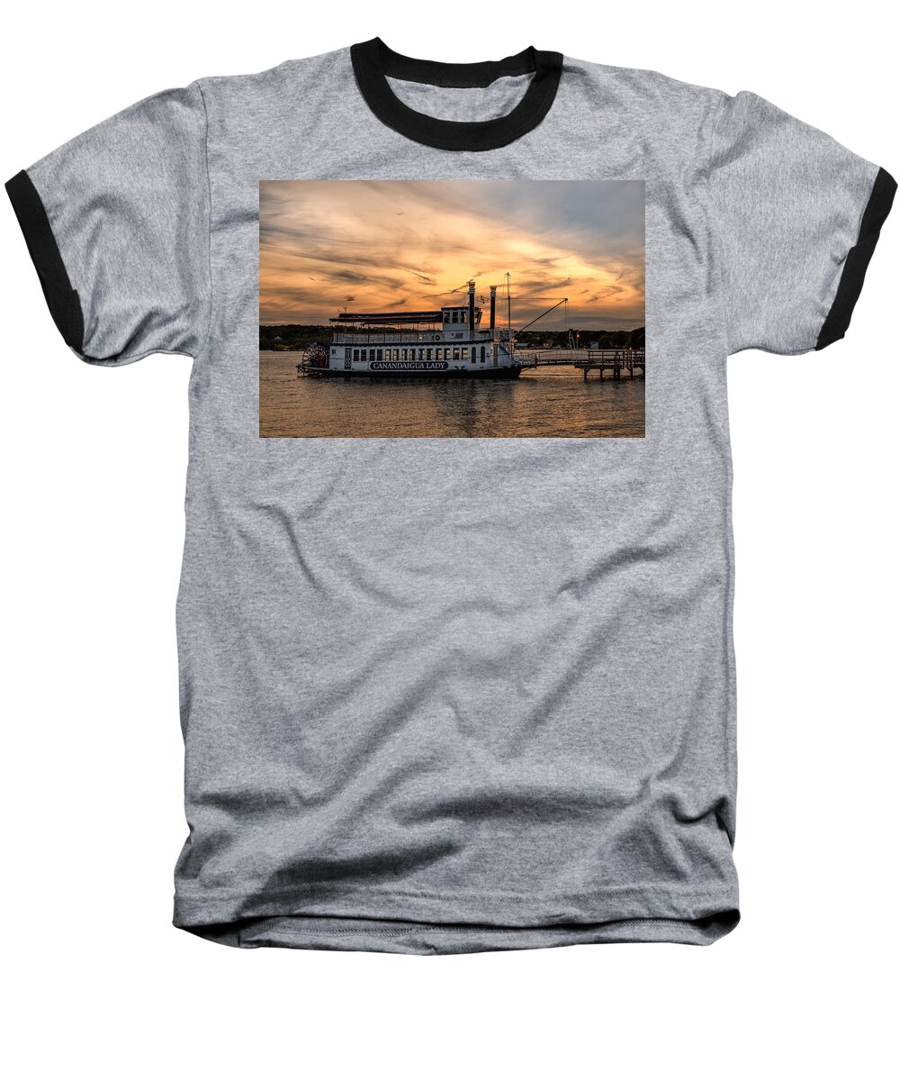 Sunset Baseball T-Shirt featuring the photograph Sunset over the Lady by Rod Best