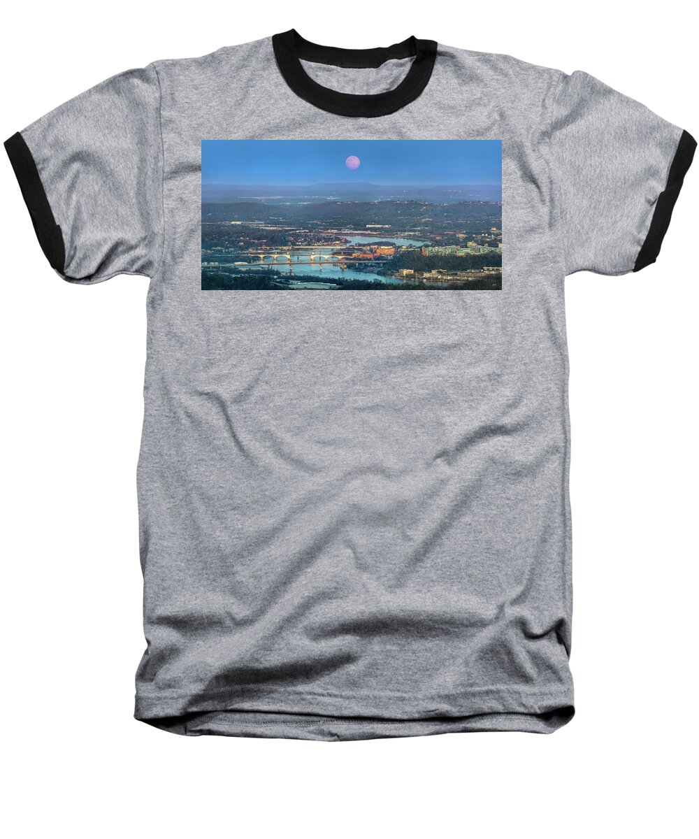 Super Moon Baseball T-Shirt featuring the photograph Super Moon Over Chattanooga by Steven Llorca