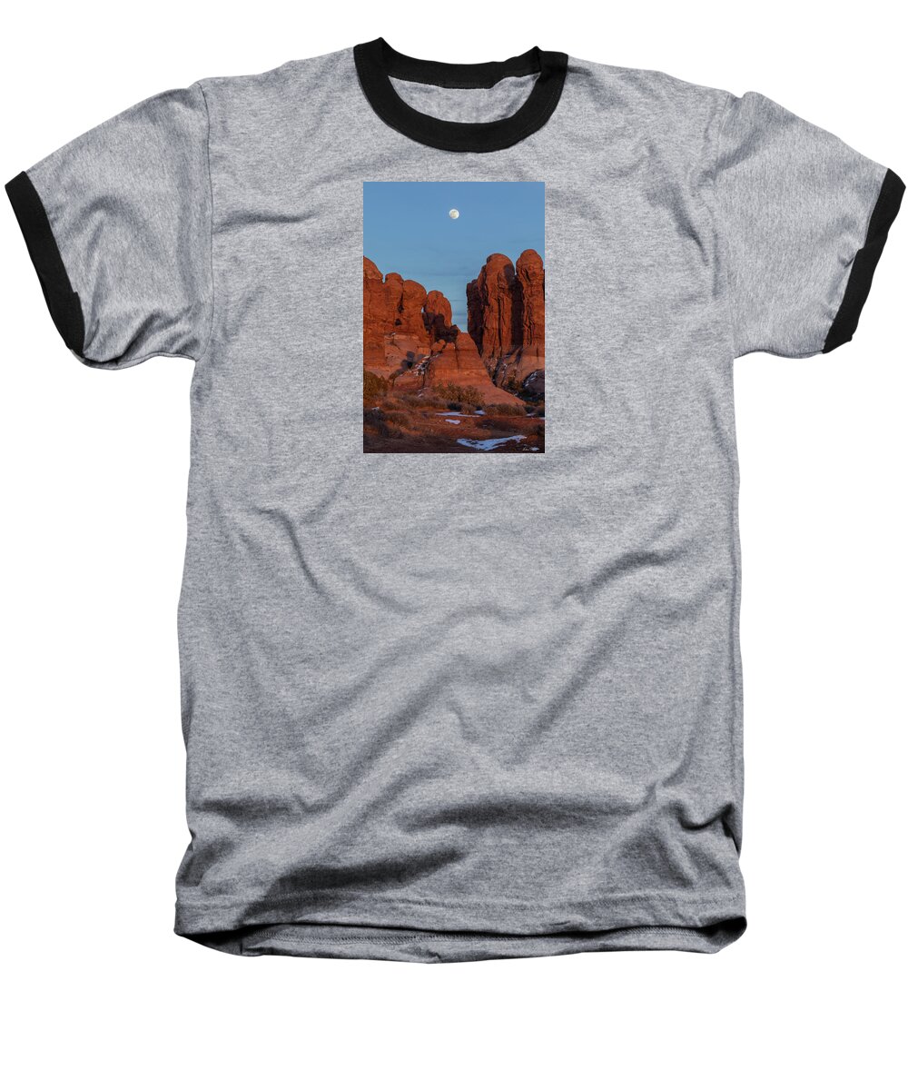 Moab Baseball T-Shirt featuring the photograph Super Moonrise at Garden Of Eden by Dan Norris