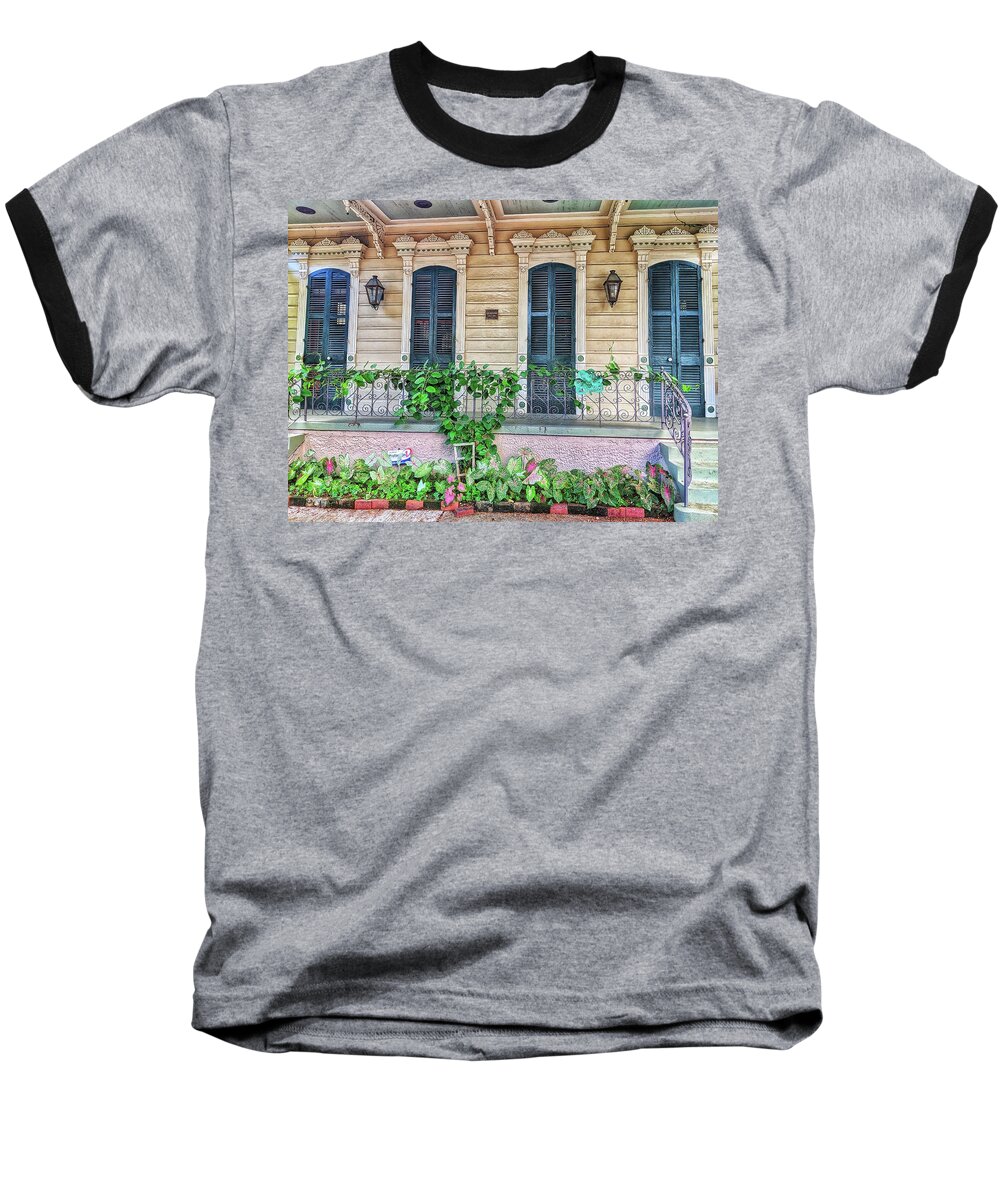 New Orleans Baseball T-Shirt featuring the photograph Sweet Cream and Ivy by Portia Olaughlin