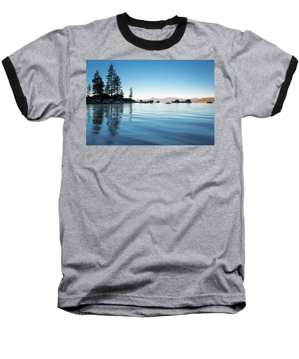 Lake Baseball T-Shirt featuring the photograph Tahoe Blues by Ryan Weddle