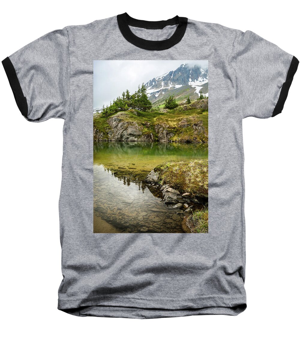 Alaska Baseball T-Shirt featuring the photograph Tarns of Nagoon 172 by Tim Newton