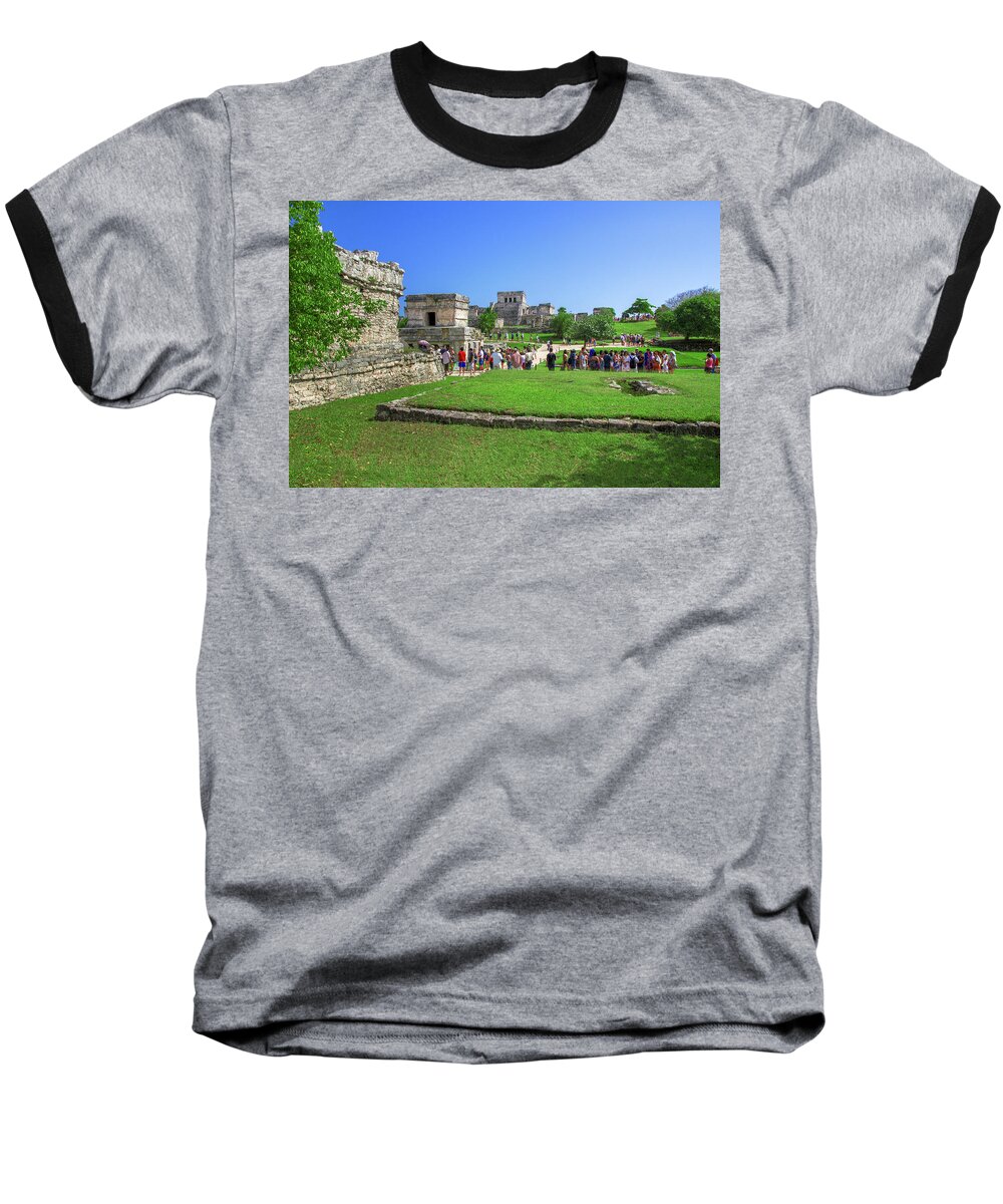 Temple Baseball T-Shirt featuring the photograph Temples of Tulum by Sun Travels