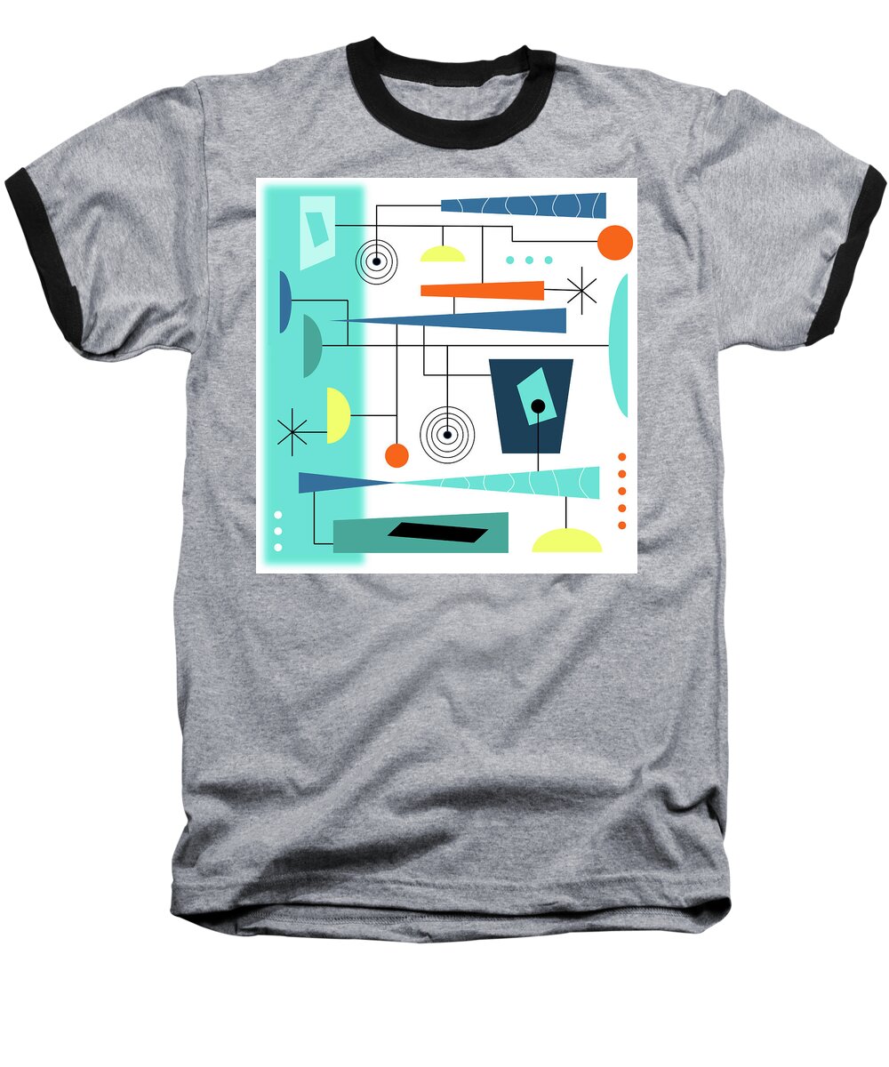 Mid Century Modern Baseball T-Shirt featuring the digital art Tempo by Tara Hutton