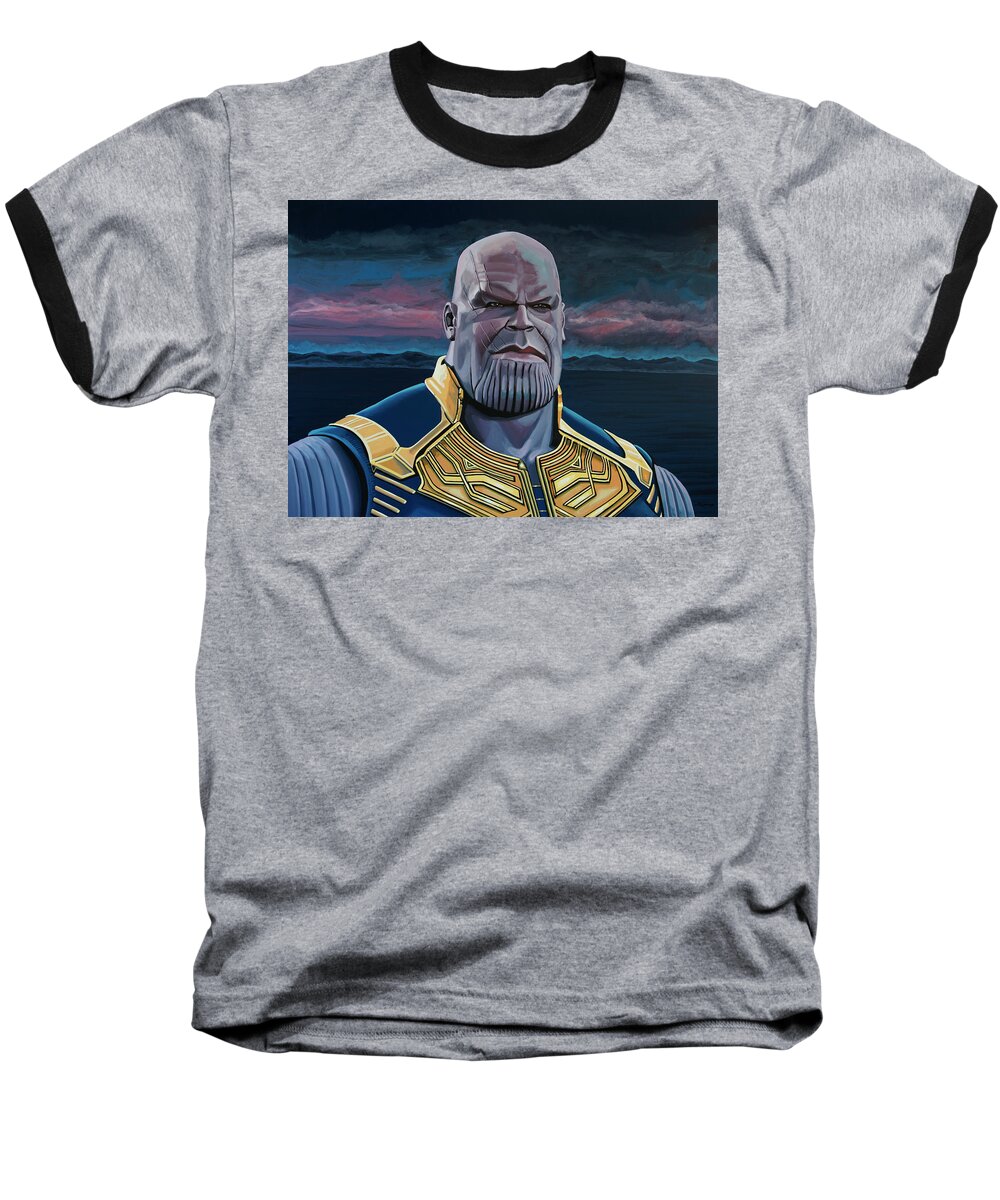 Thanos Baseball T-Shirt featuring the painting Thanos Painting by Paul Meijering