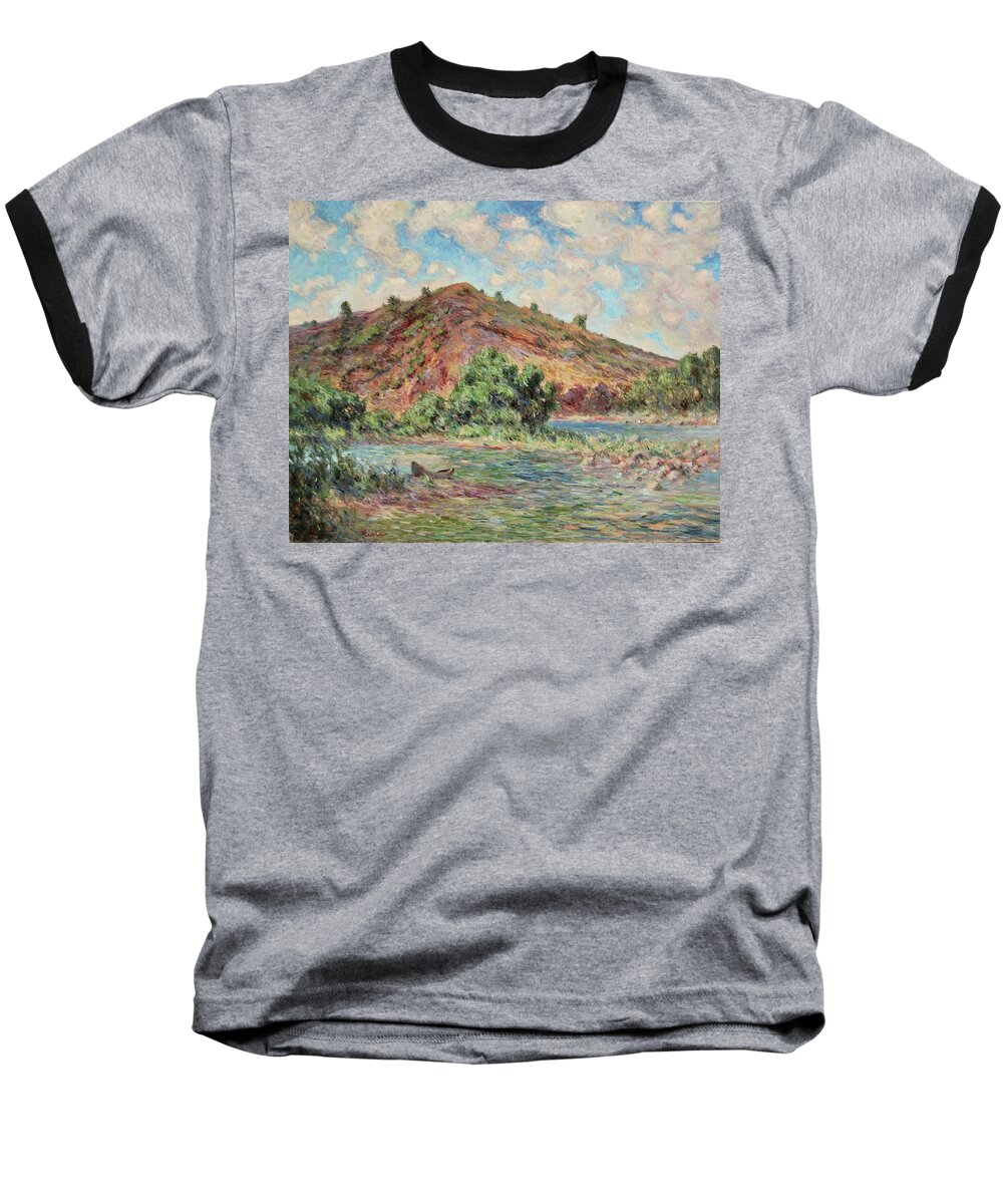 The River Lot France Baseball T-Shirt featuring the painting the Lot Frankrijk by Pierre Dijk