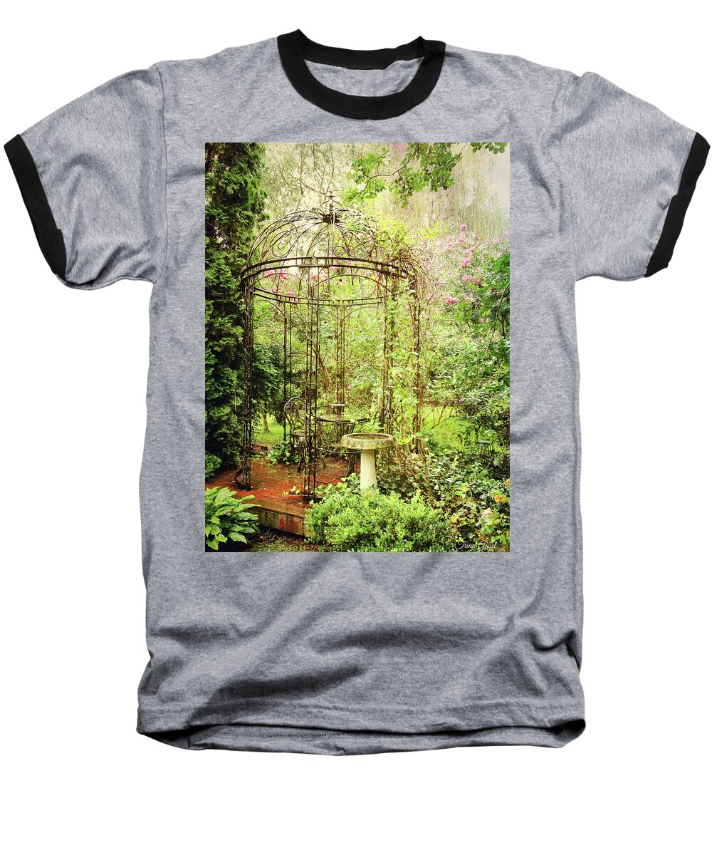 Gardens Baseball T-Shirt featuring the digital art The Secret Garden by Trina Ansel