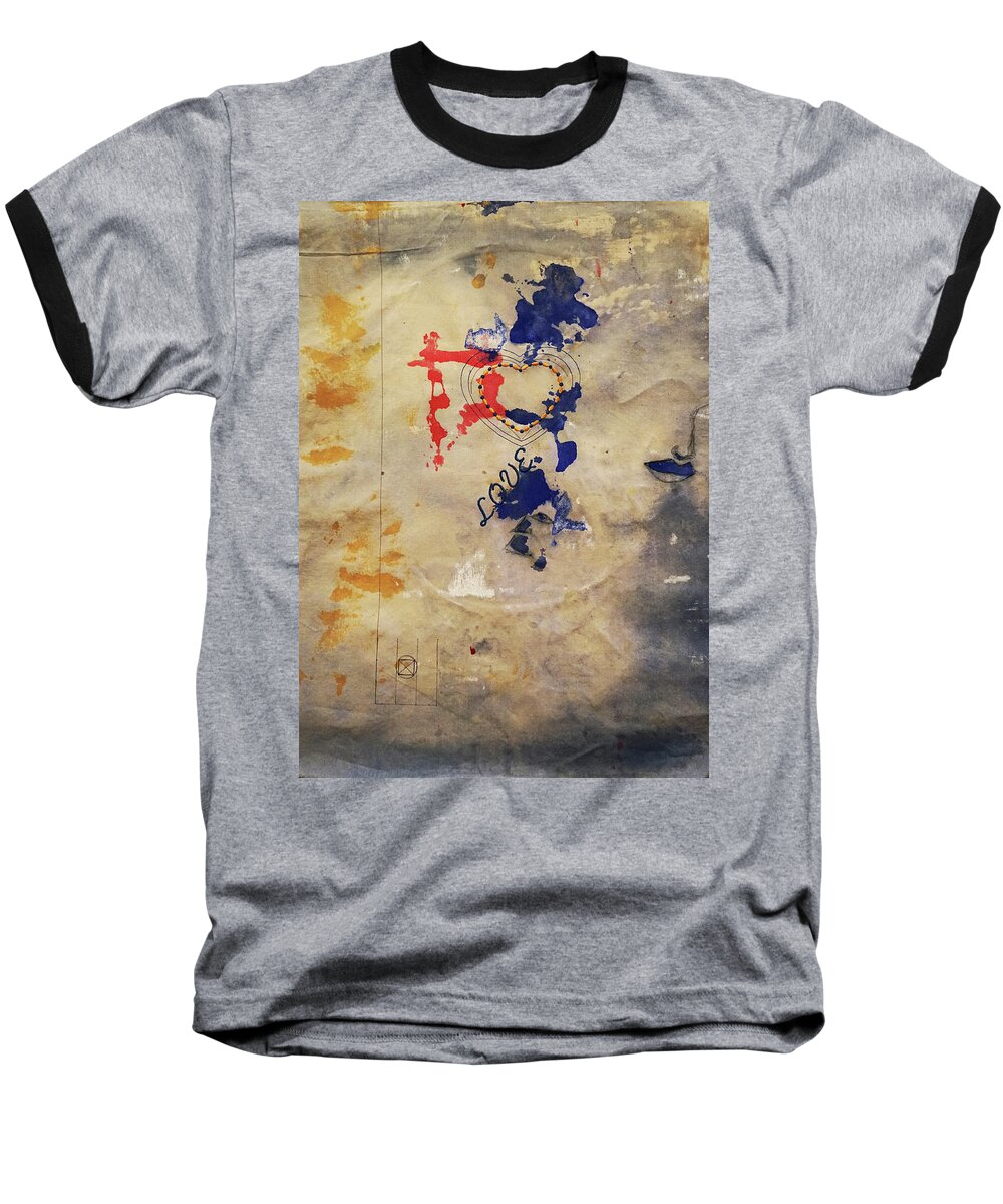 Love Baseball T-Shirt featuring the mixed media The Shadows of Love by Giorgio Tuscani