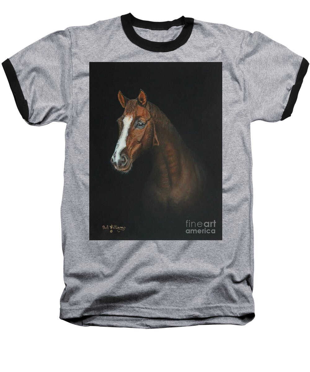 Horse Baseball T-Shirt featuring the painting The Stallion by Bob Williams
