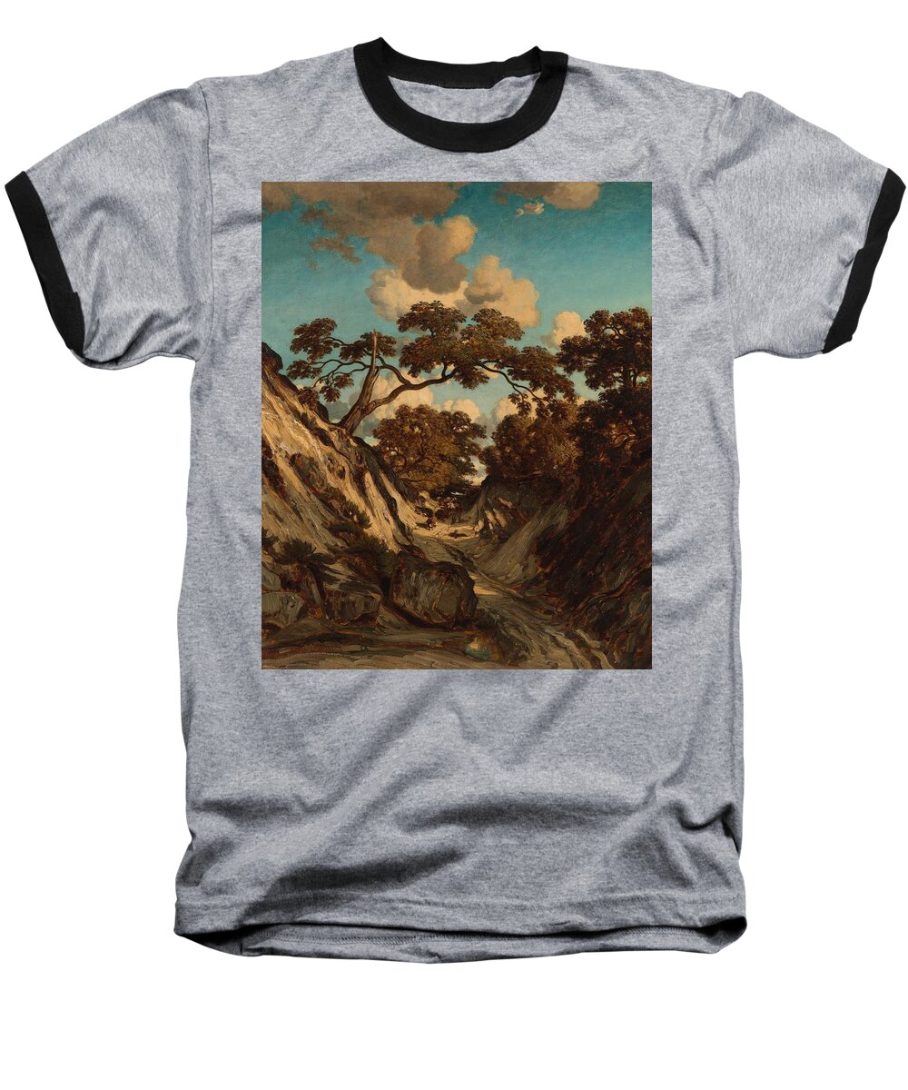 Jules Dupre Baseball T-Shirt featuring the painting The Sunken Path. by Jules Dupre