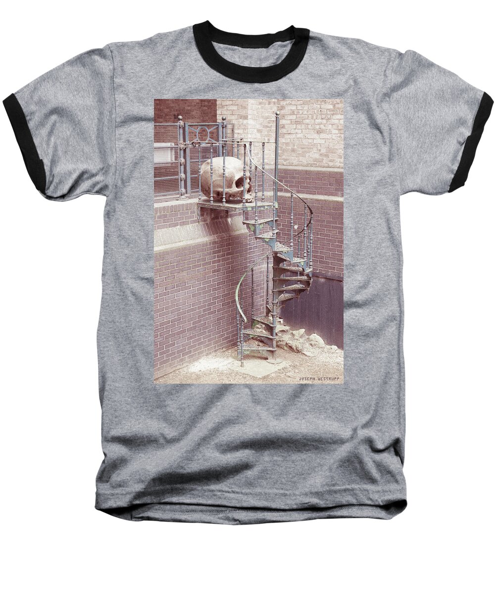 Skull Baseball T-Shirt featuring the digital art The Welcoming Committee by Joseph Westrupp