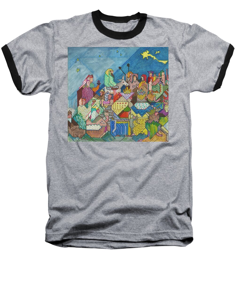 Bible Baseball T-Shirt featuring the painting The Wiedmann Bible - Jesus Christ Page 24 by Willy Wiedmann
