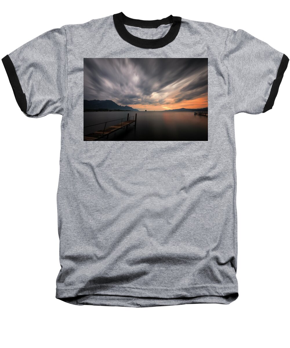 Dive Baseball T-Shirt featuring the photograph The witness by Dominique Dubied