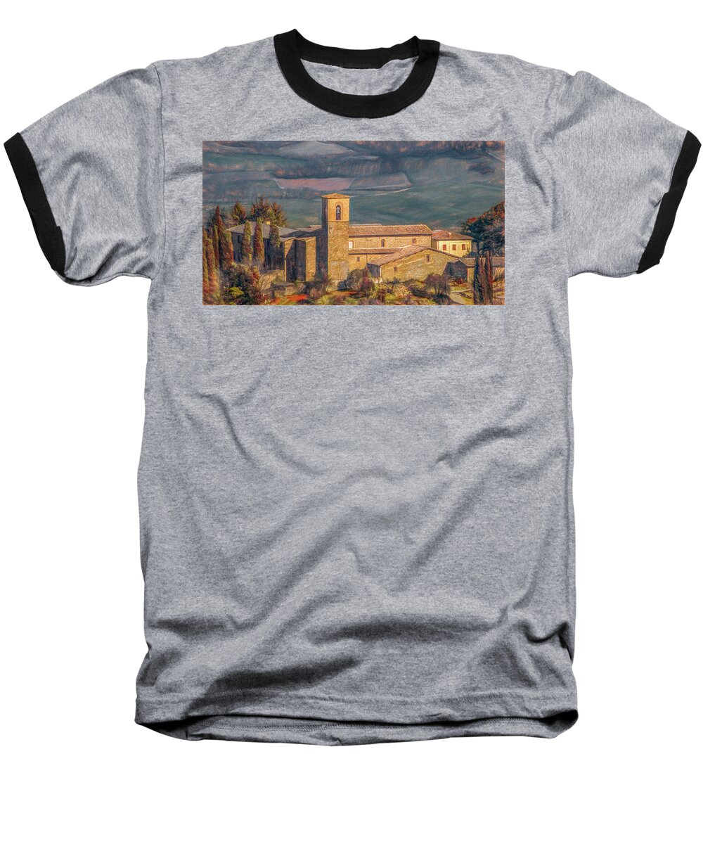 Tuscany Baseball T-Shirt featuring the photograph This Is Tuscany, Painterly by Marcy Wielfaert
